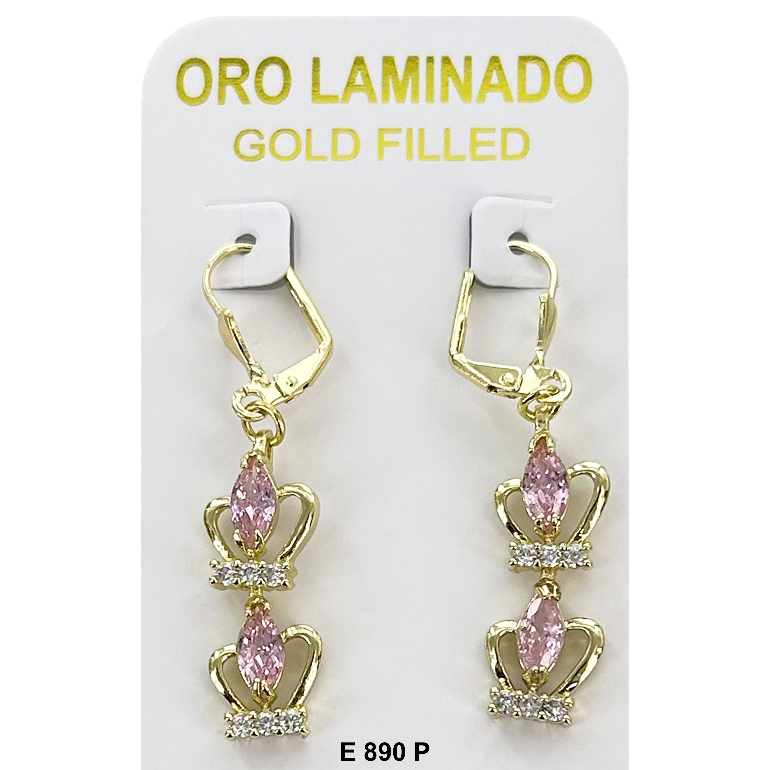 Duck Paw CZ Queens Crown Earring E 890 P