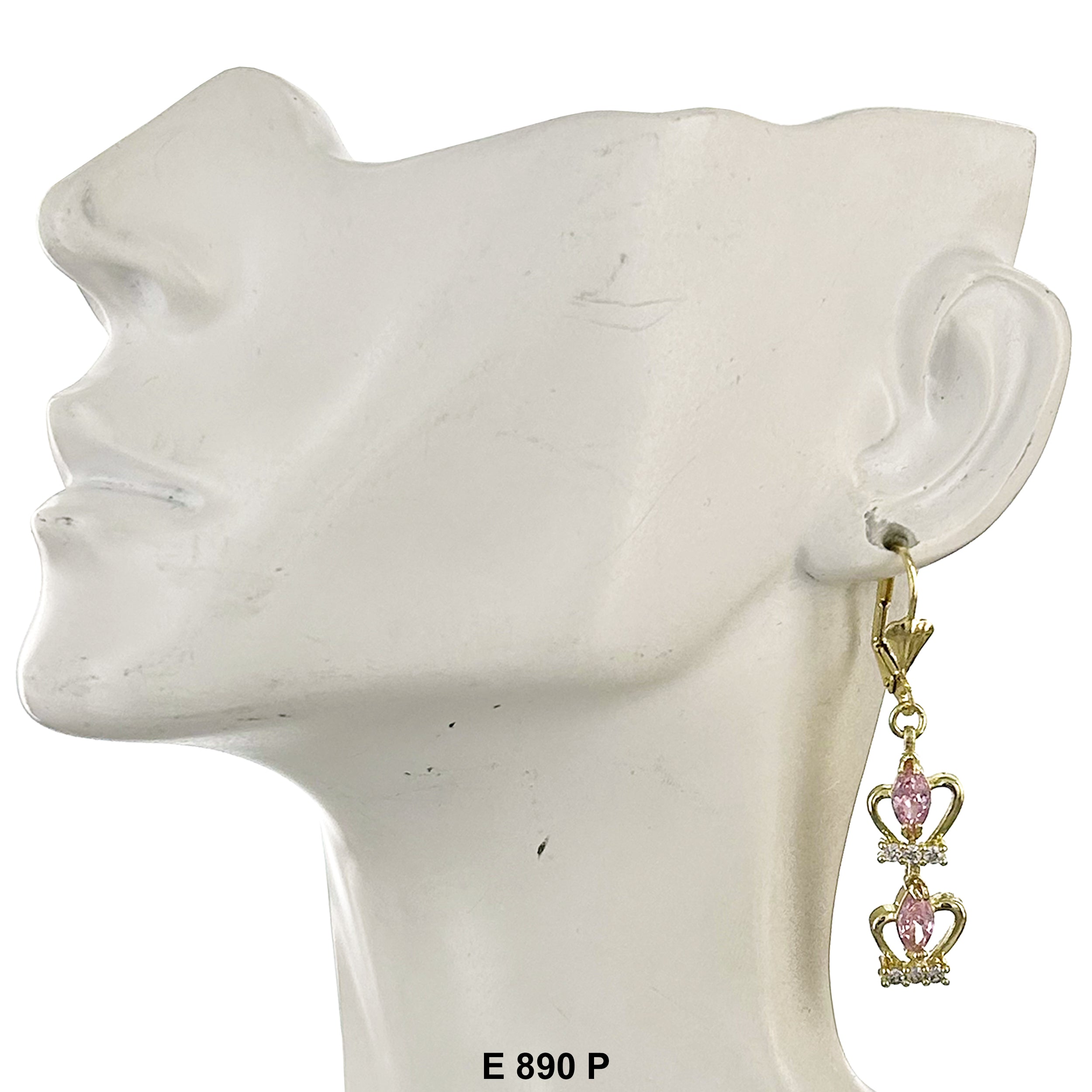 Duck Paw CZ Queens Crown Earring E 890 P