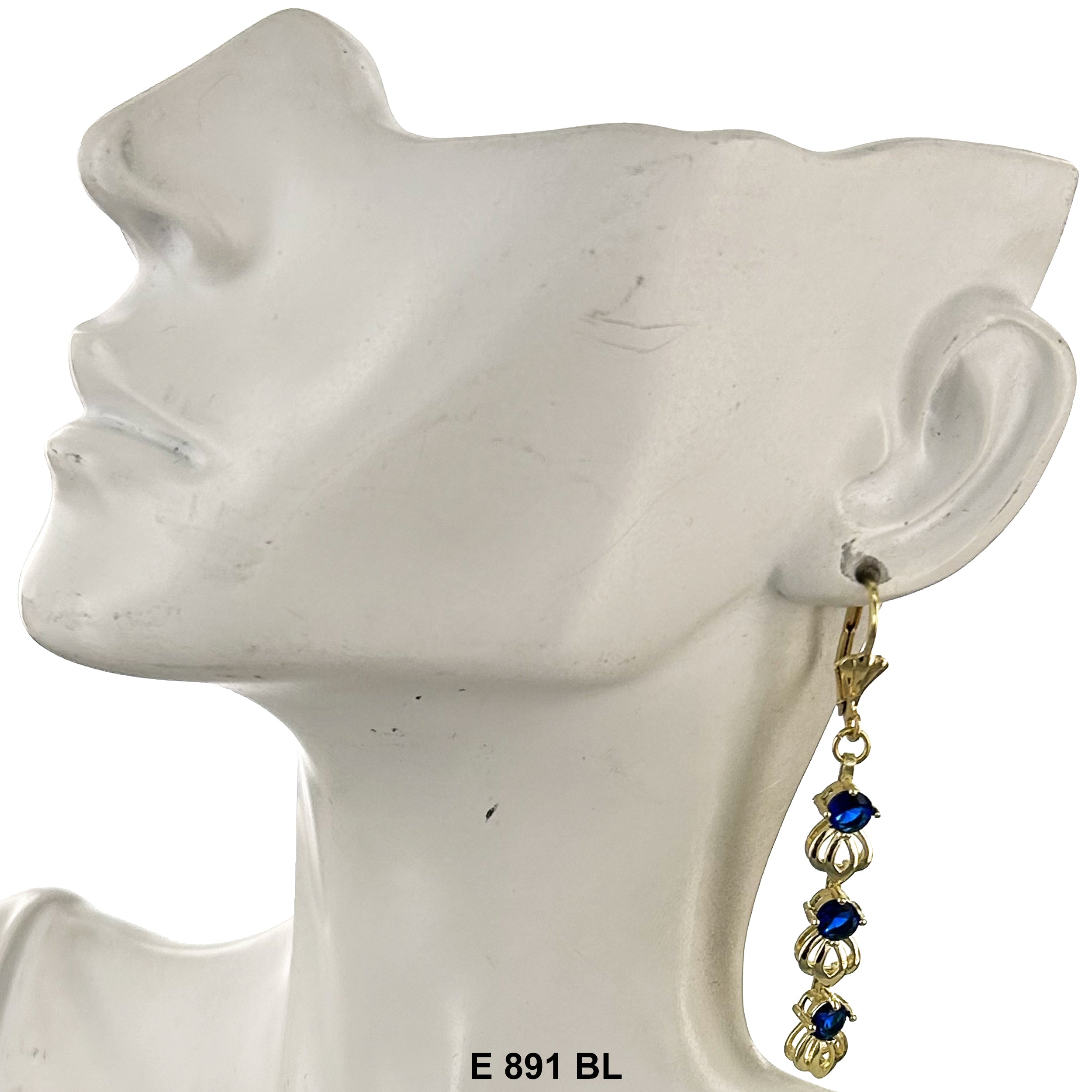 Duck Paw CZ 3-Tier Earring E 891 BL