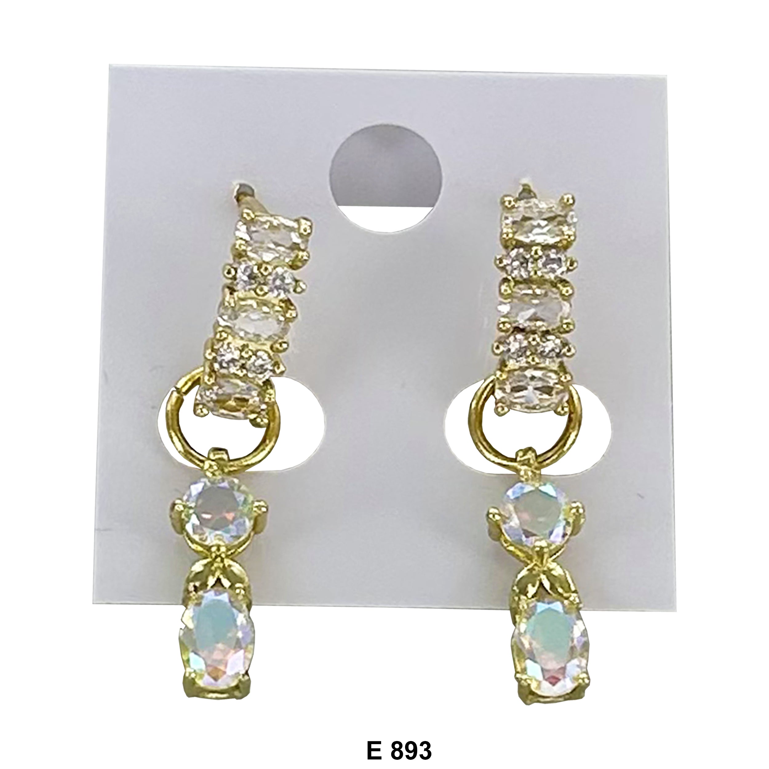 CZ Huggies Stones Earrings E 893