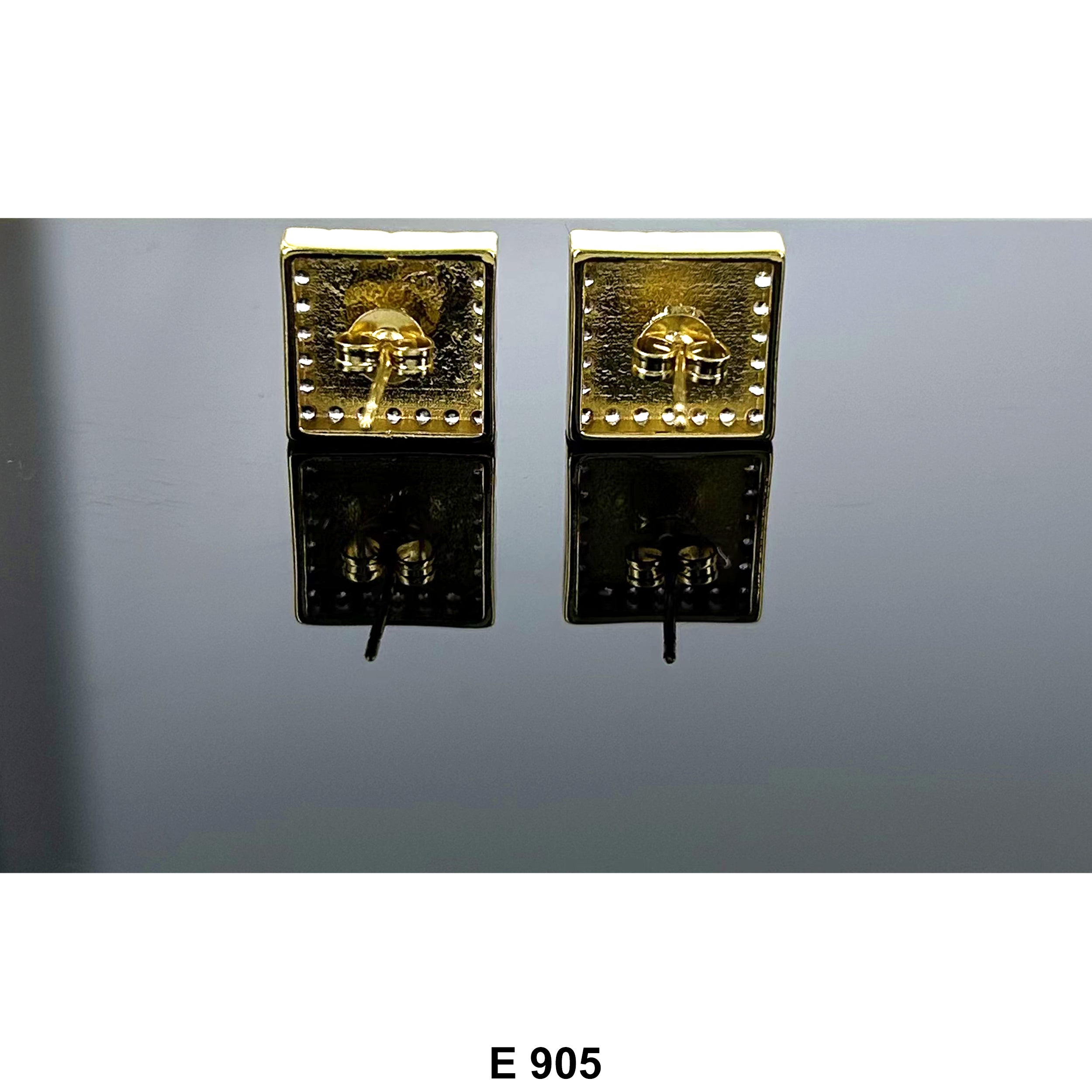 Square Nugget Stud Earrings E 905