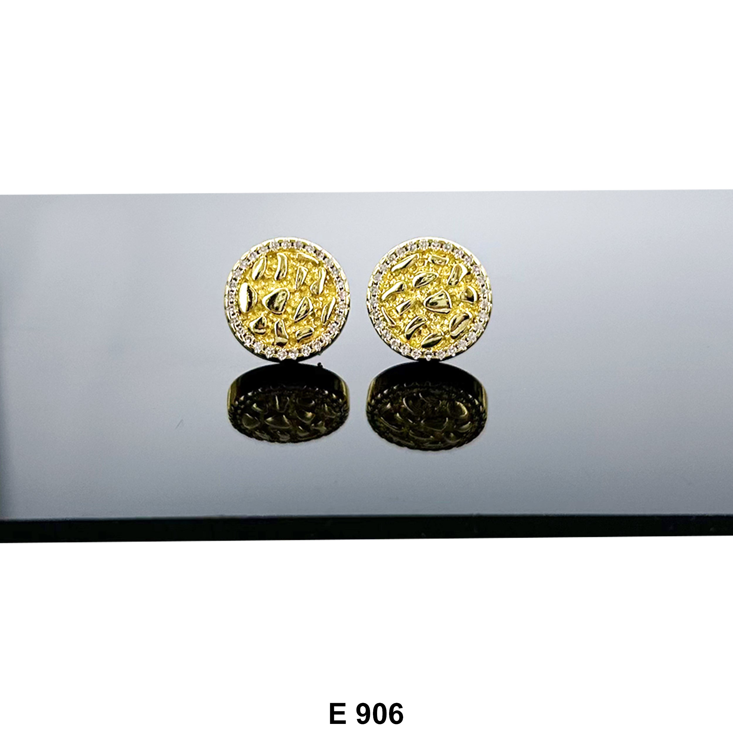 Round Nugget Stud Earrings E 906
