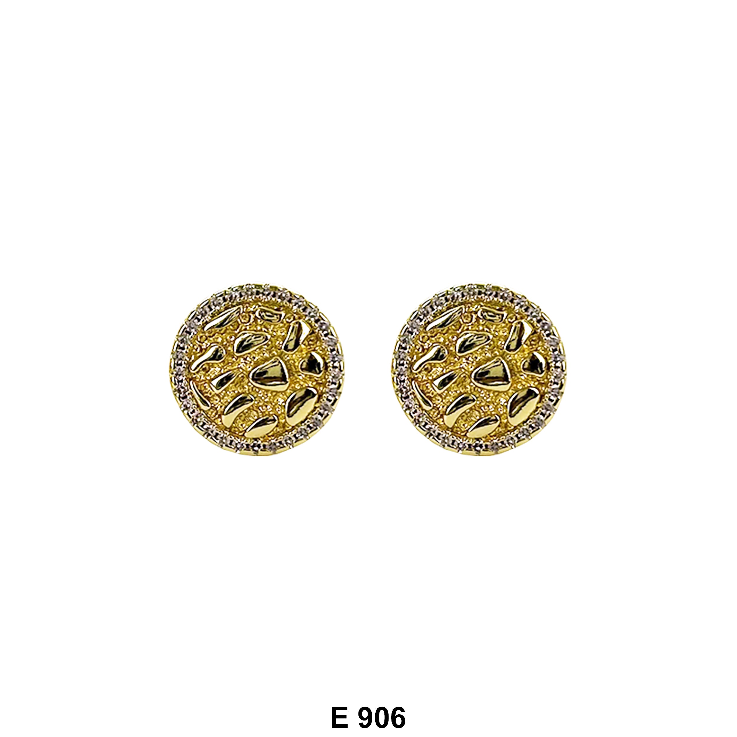 Round Nugget Stud Earrings E 906