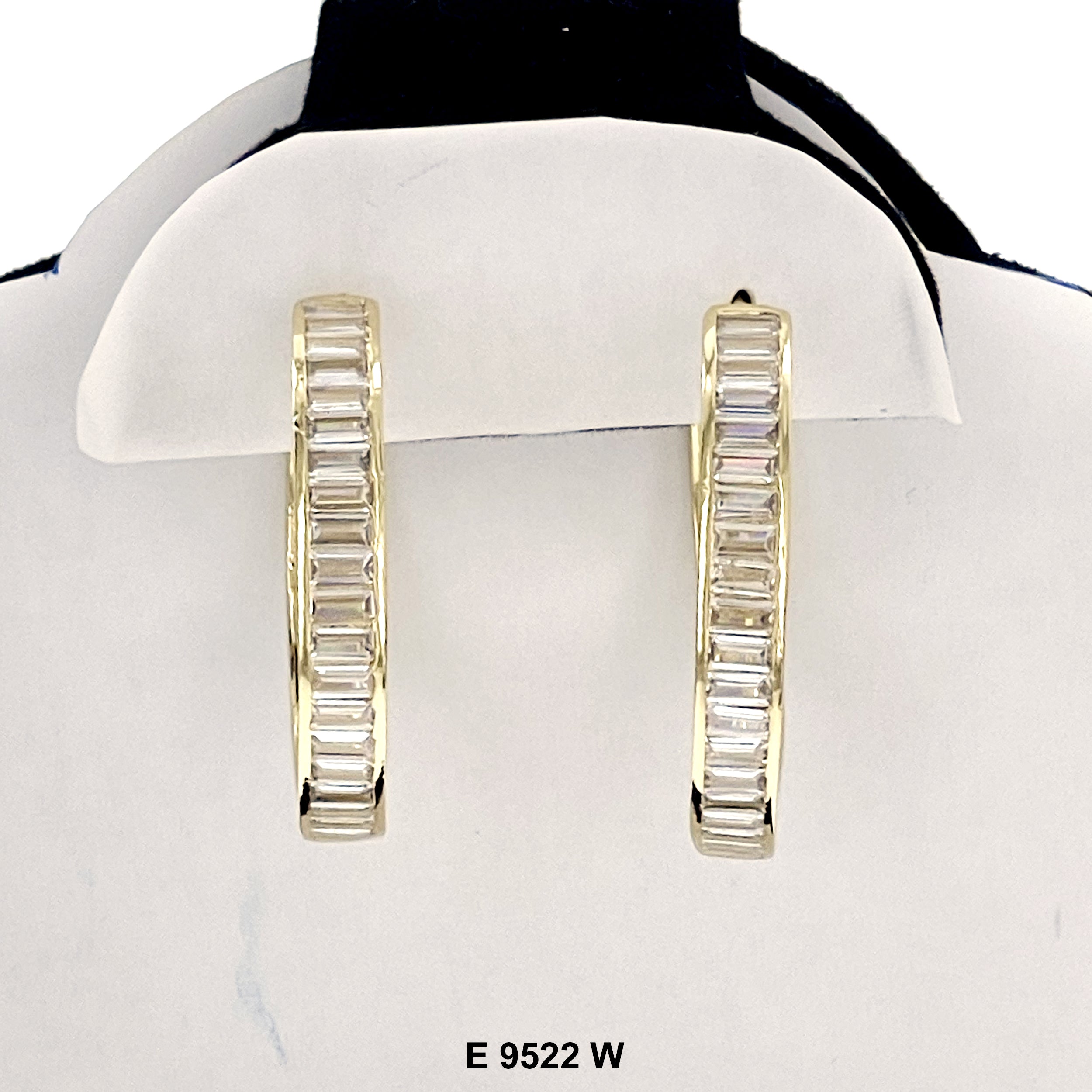 CZ Hoop Earrings E 9522 W