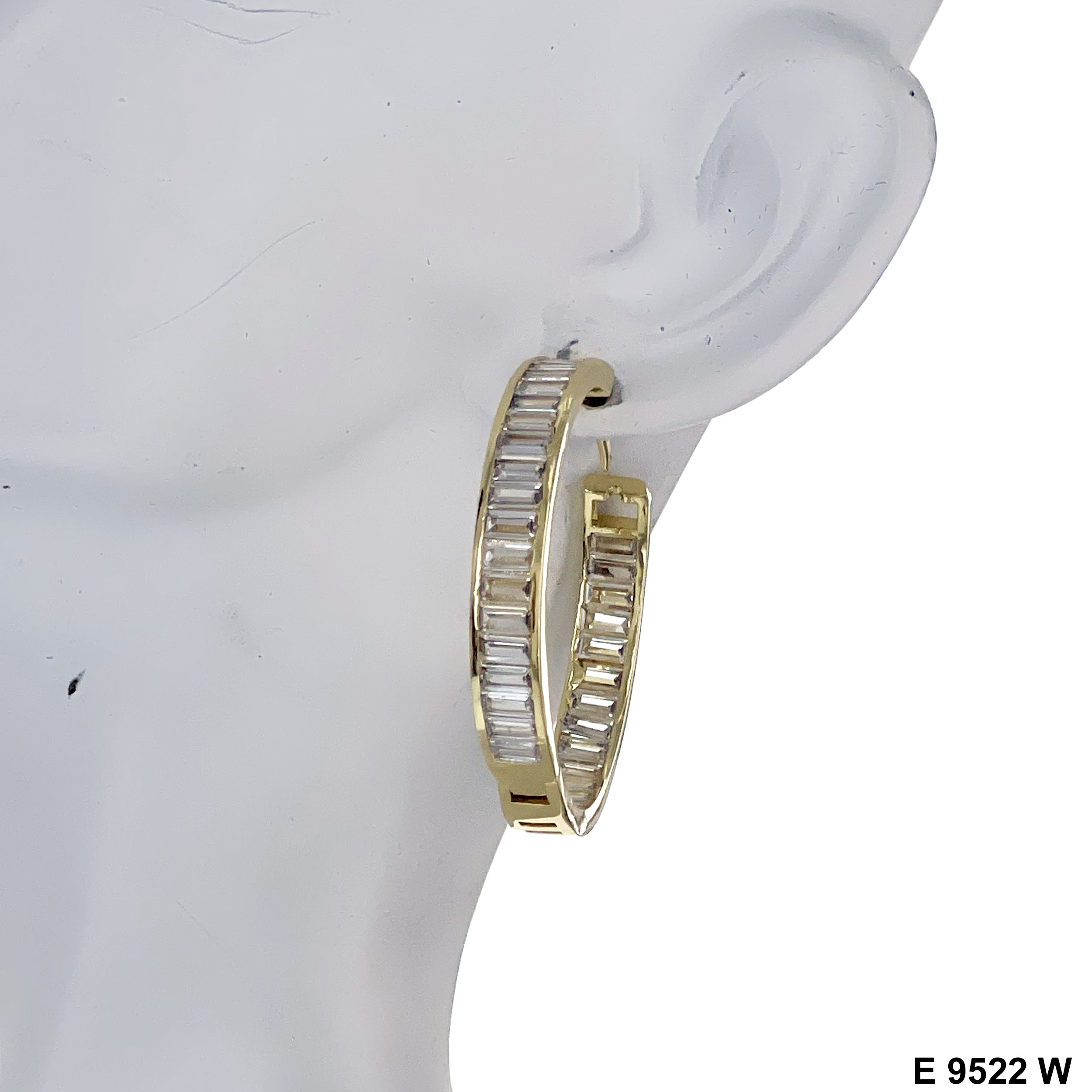 CZ Hoop Earrings E 9522 W