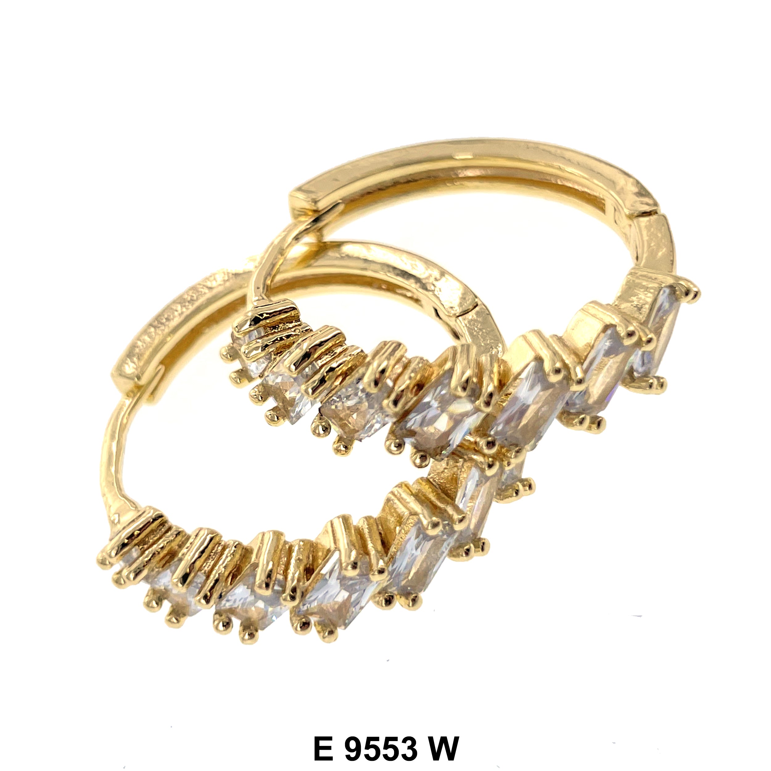 CZ Hoop Earrings E 9553 W