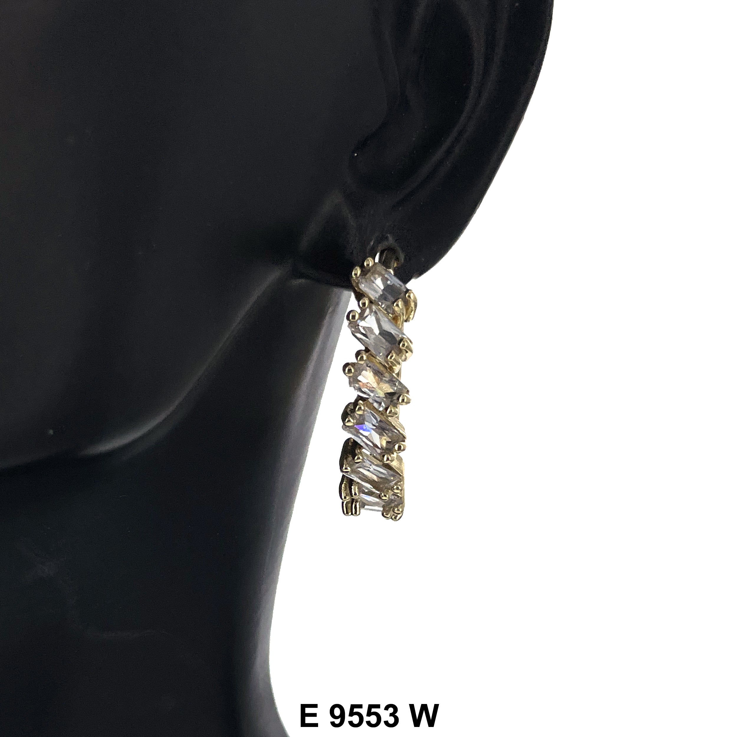 CZ Hoop Earrings E 9553 W