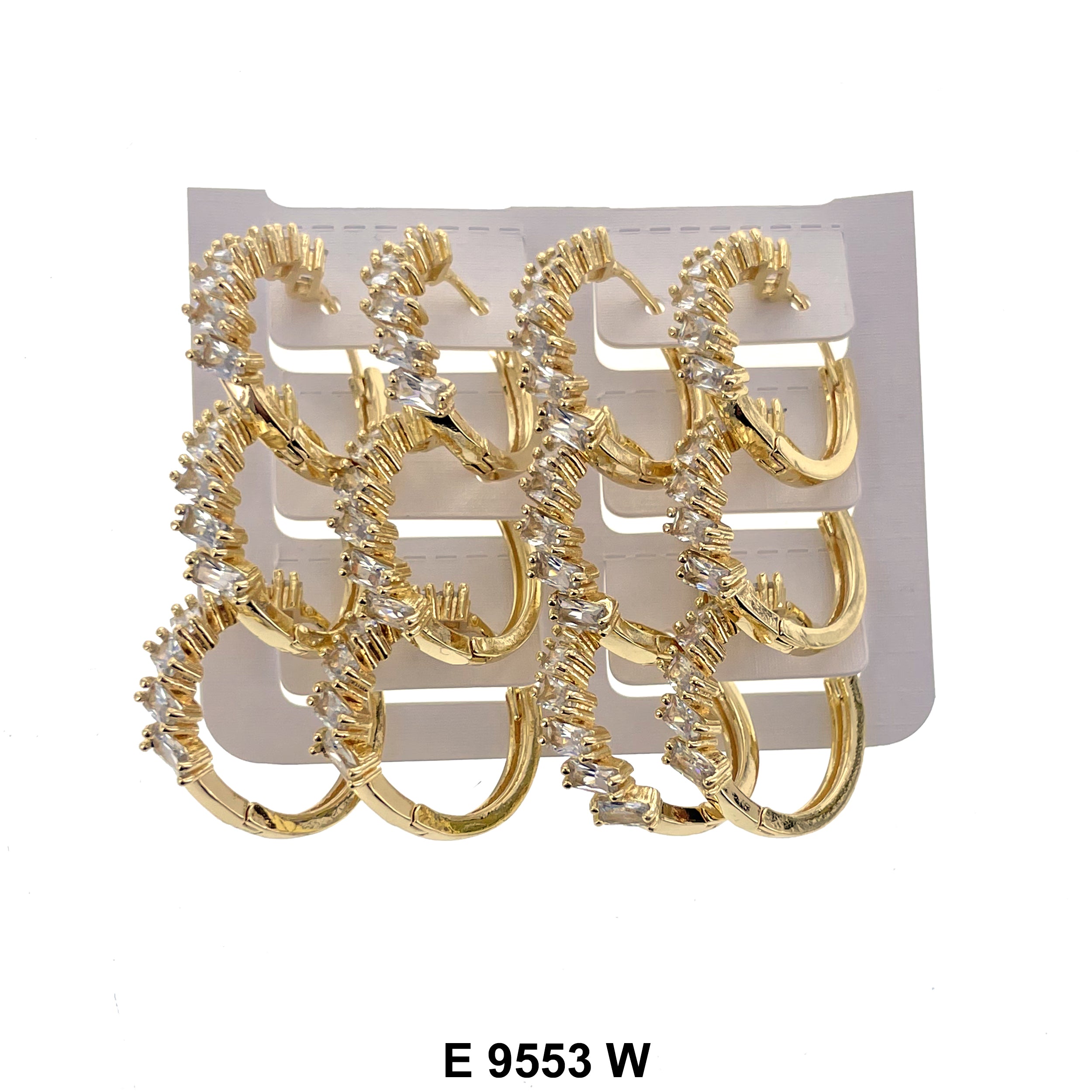 CZ Hoop Earrings E 9553 W