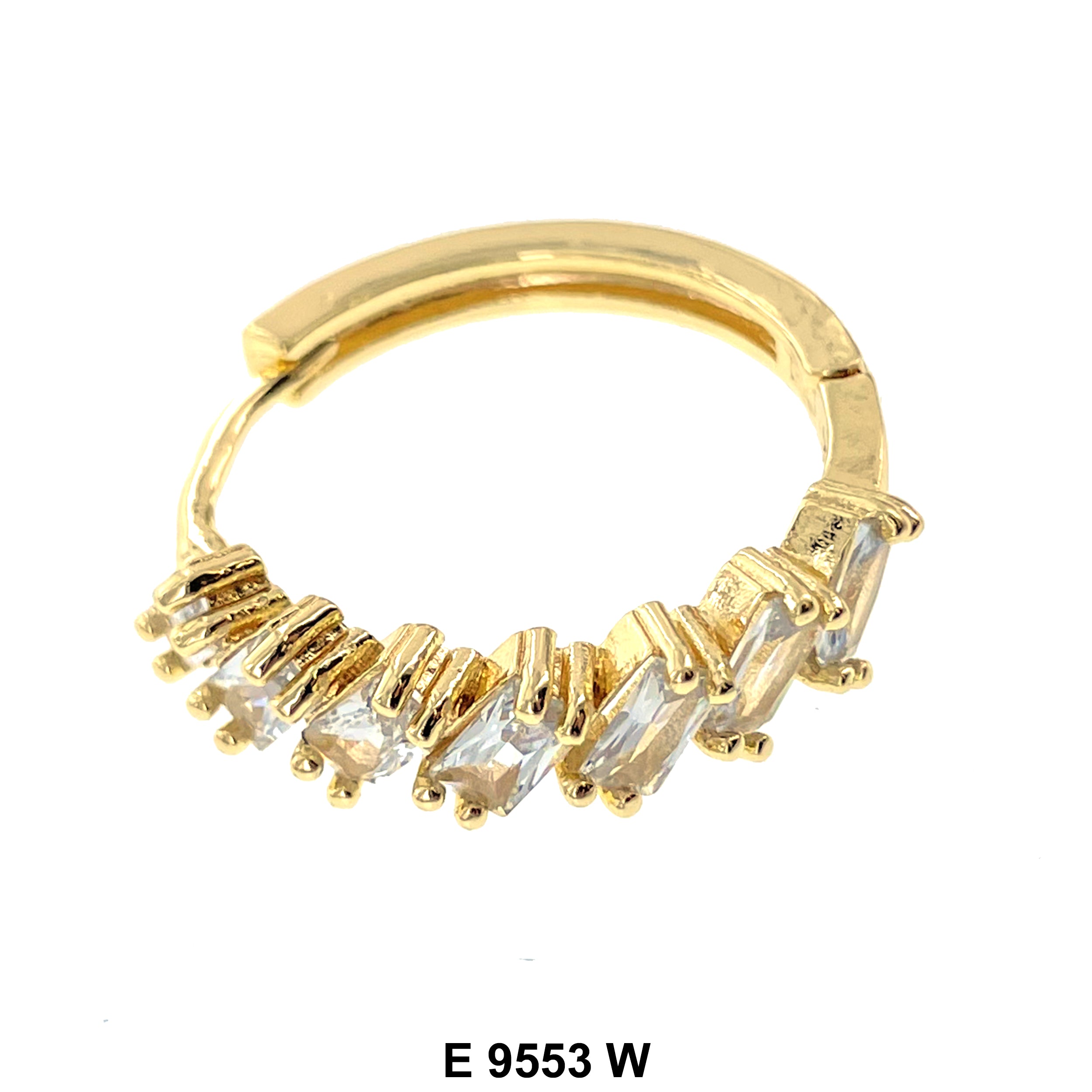 CZ Hoop Earrings E 9553 W