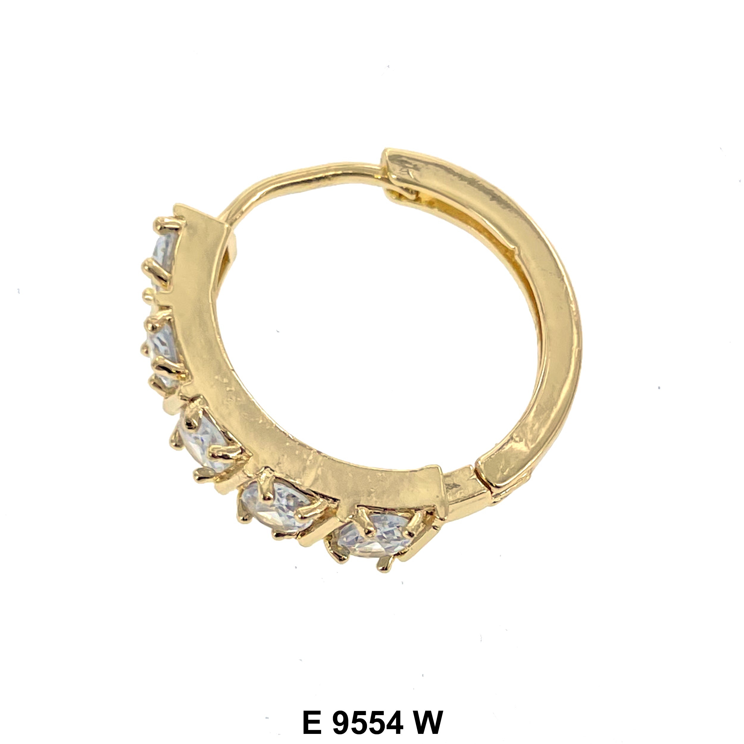 CZ Hoop Earrings E 9554 W