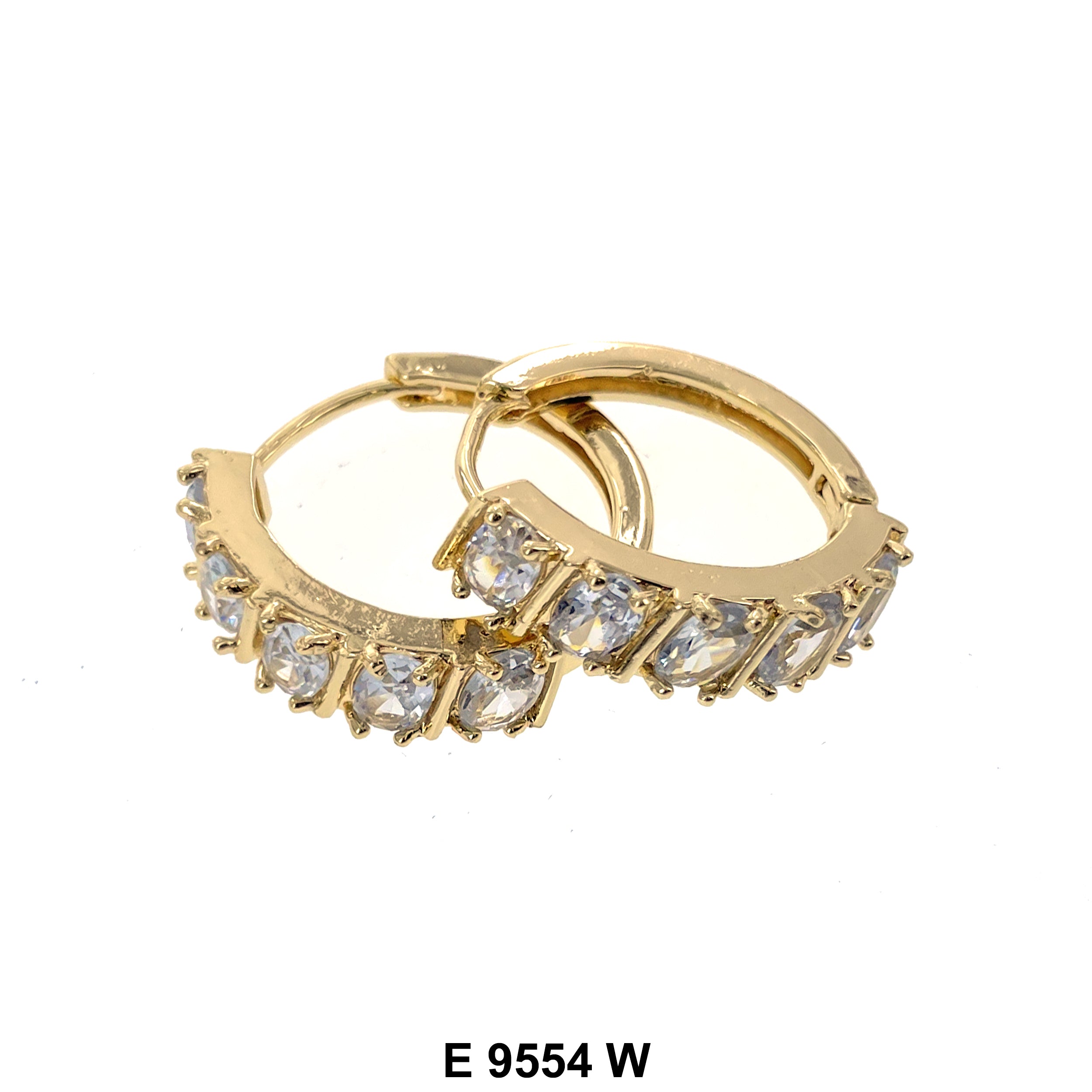 CZ Hoop Earrings E 9554 W