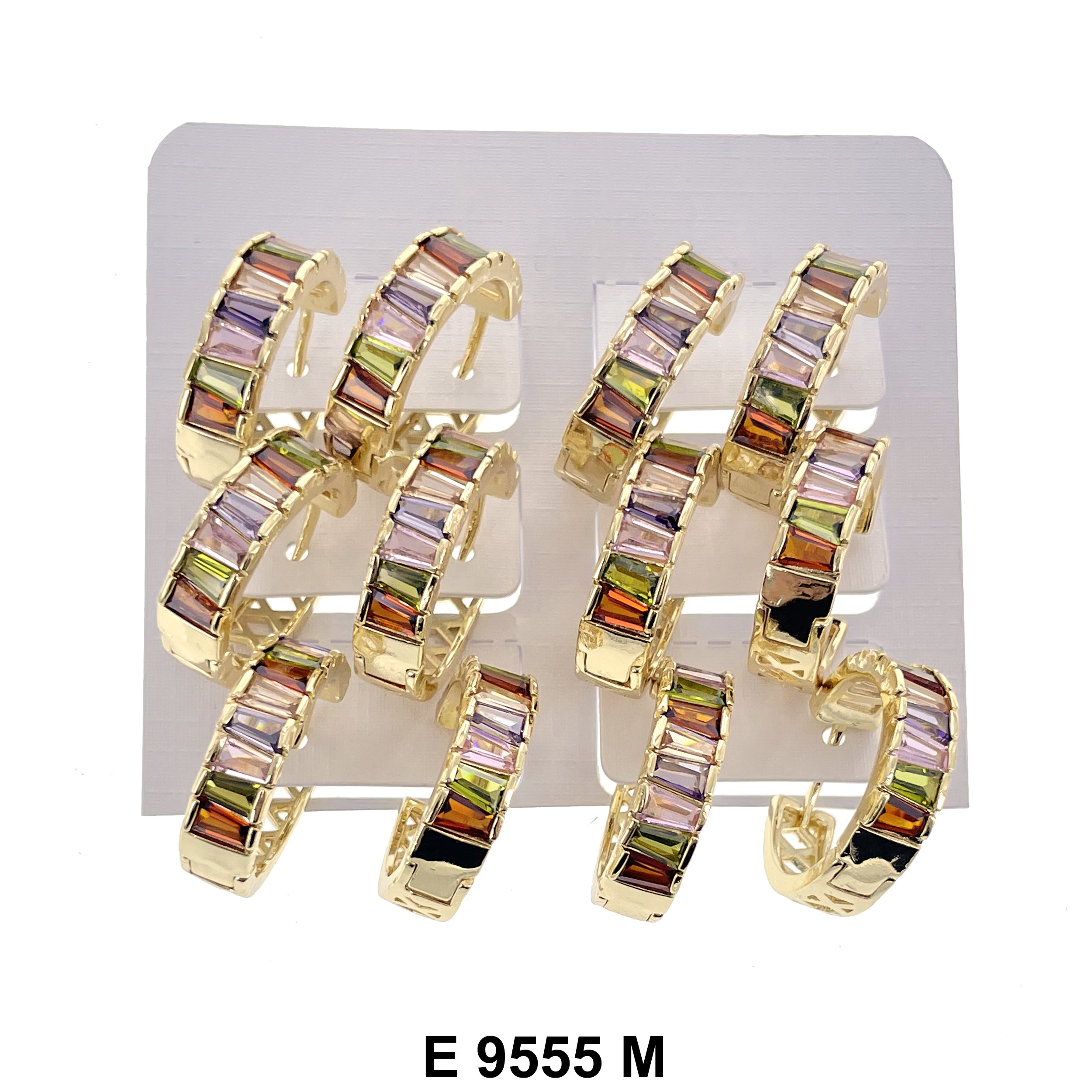 CZ Hoop Earrings E 9555 M