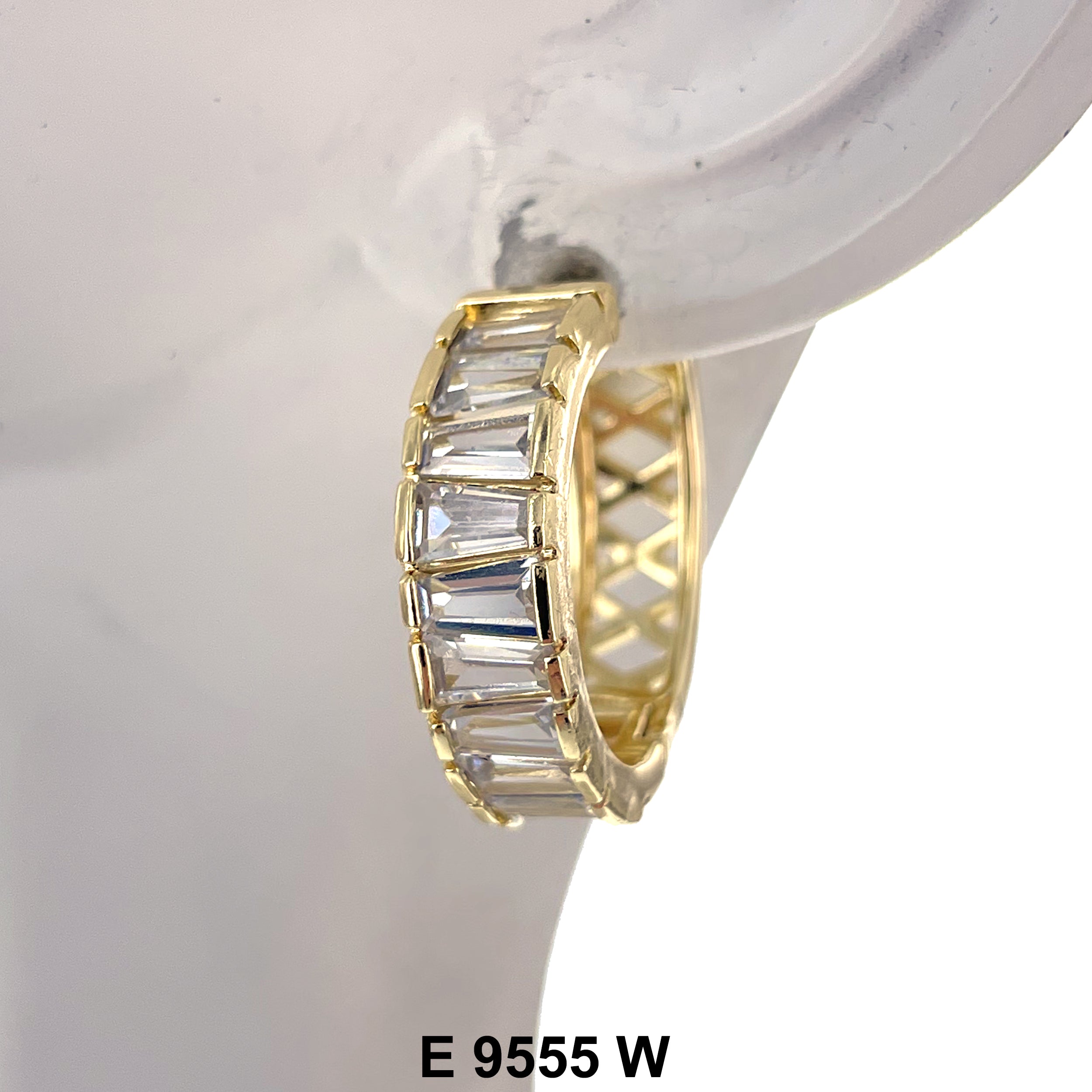 CZ Hoop Earrings E 9555 W