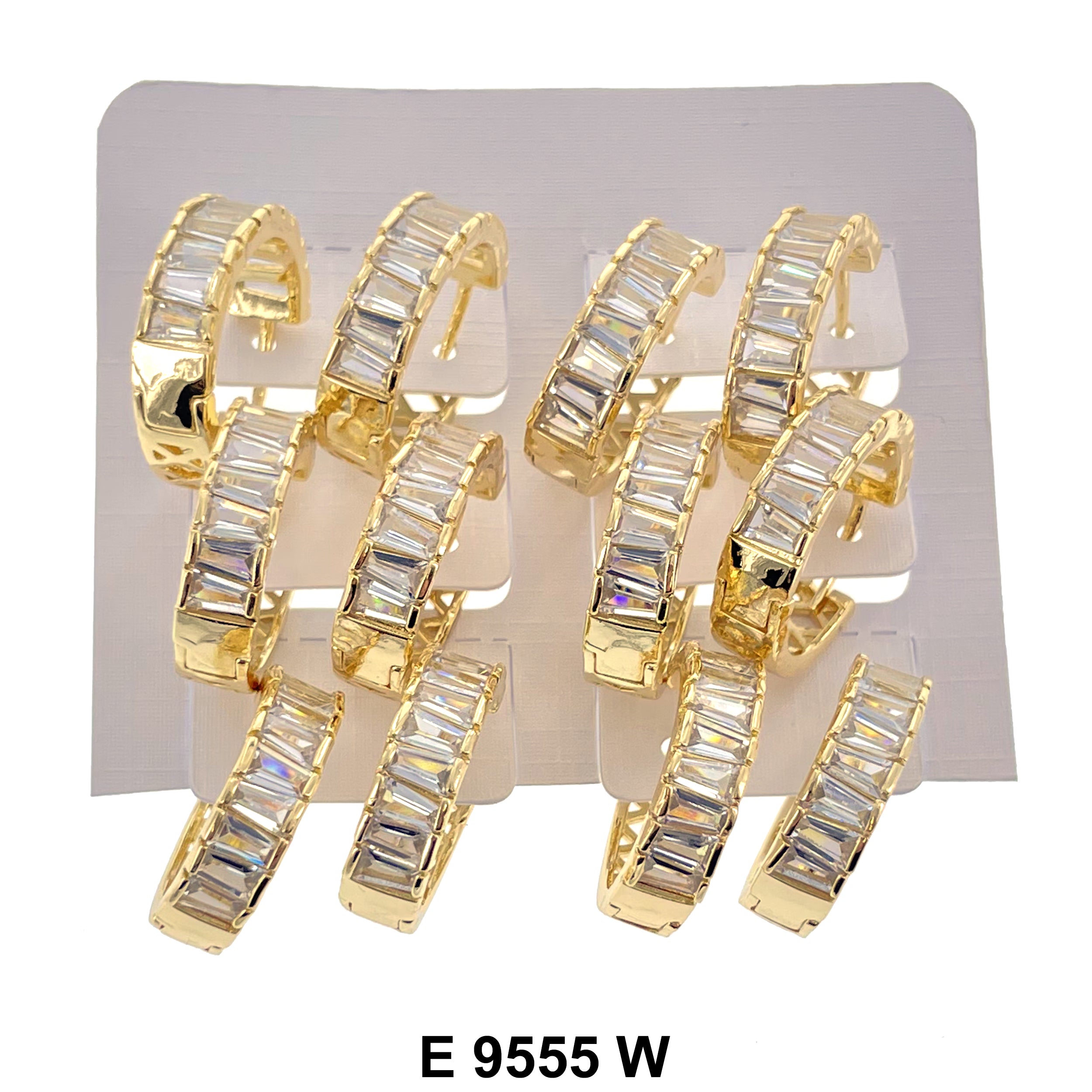 CZ Hoop Earrings E 9555 W