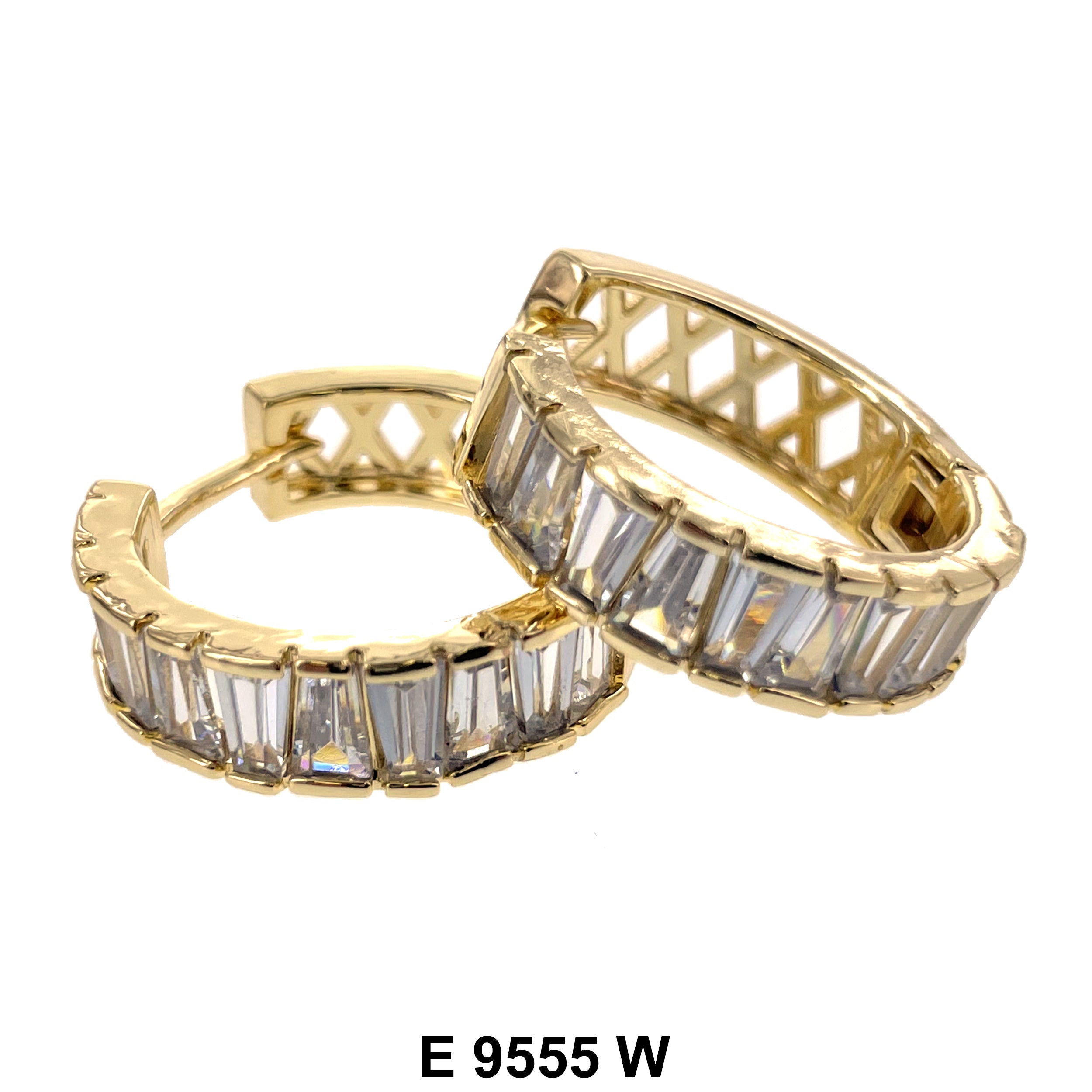 CZ Hoop Earrings E 9555 W