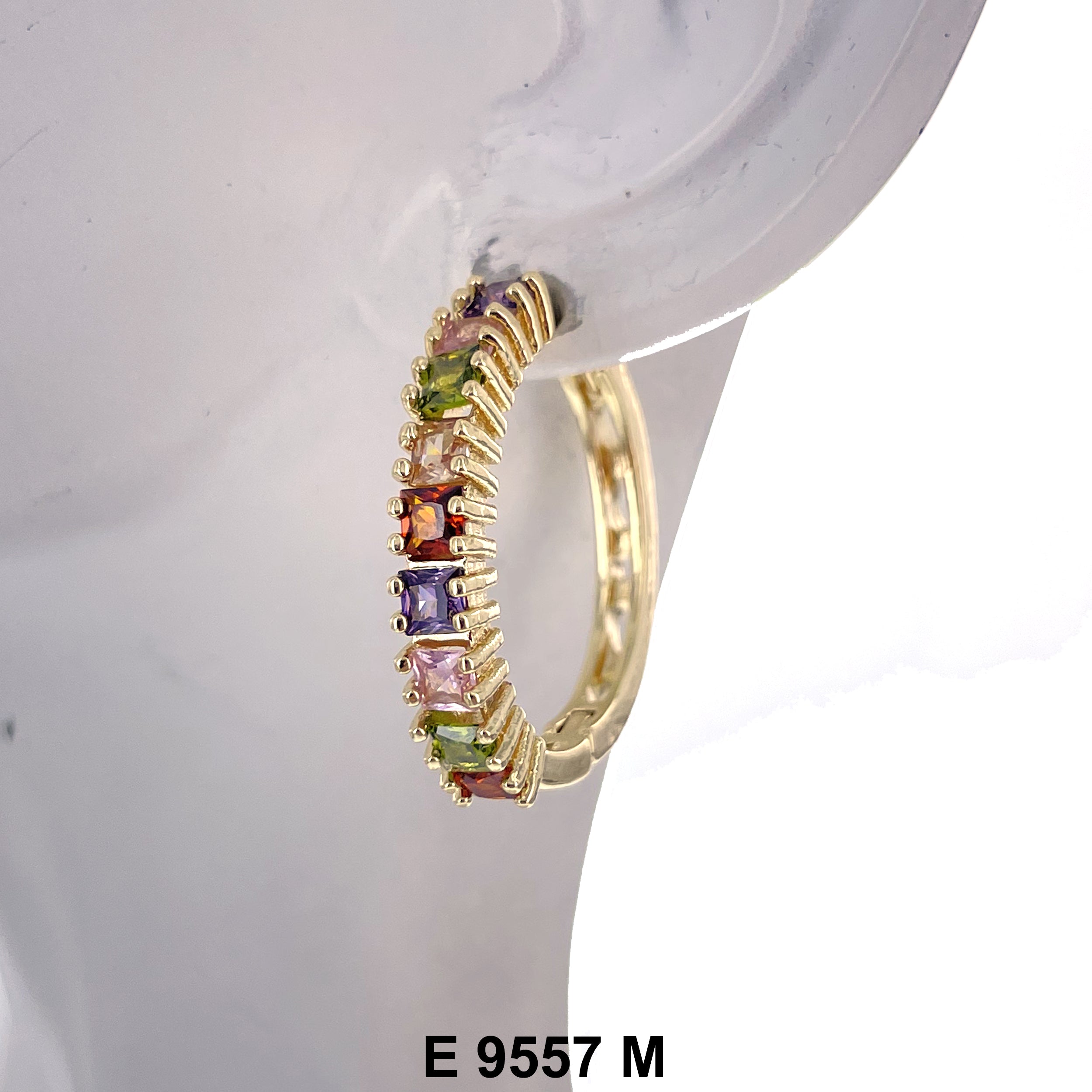 CZ Hoop Earrings E 9557 M