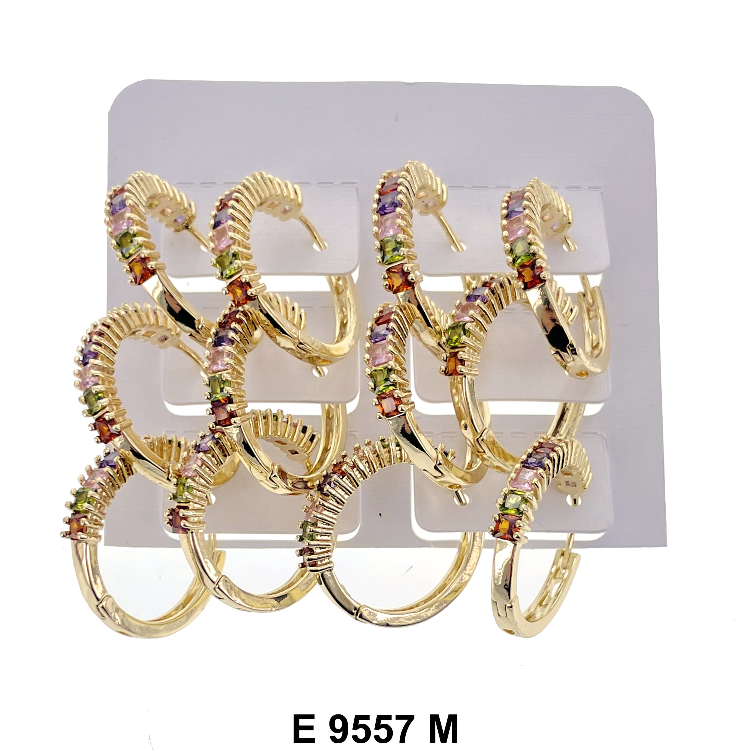 CZ Hoop Earrings E 9557 M