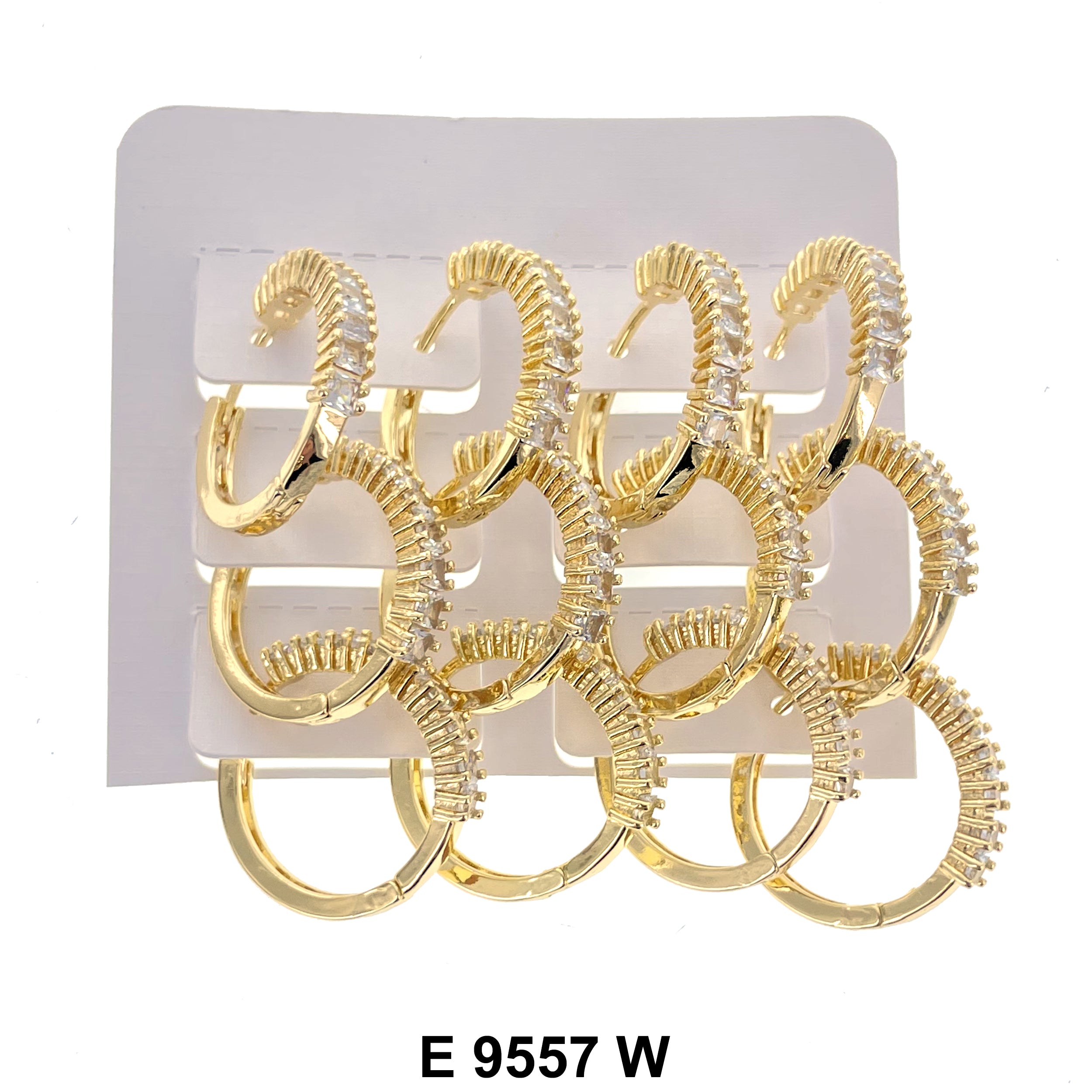 CZ Hoop Earrings E 9557 W