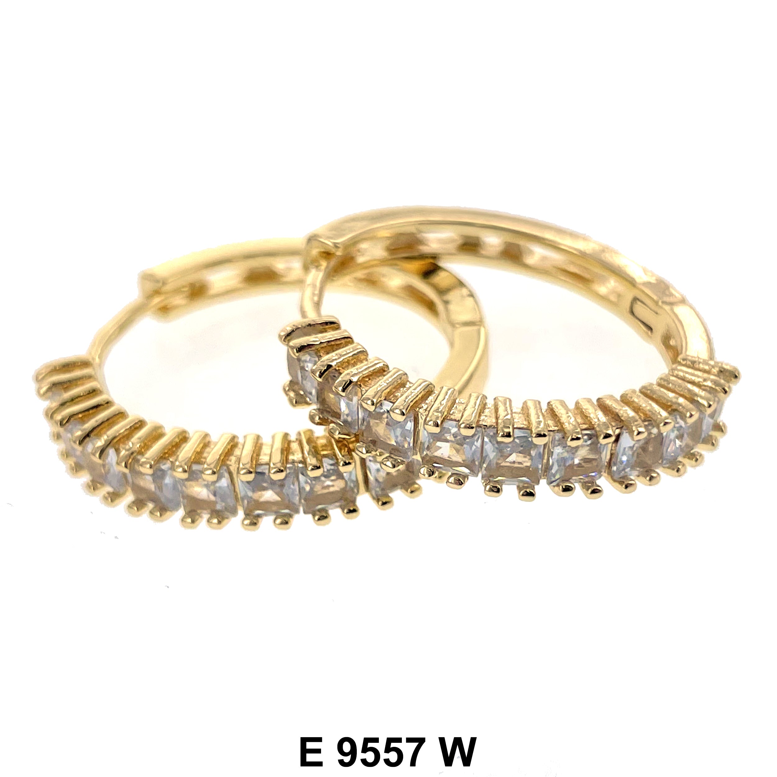 CZ Hoop Earrings E 9557 W