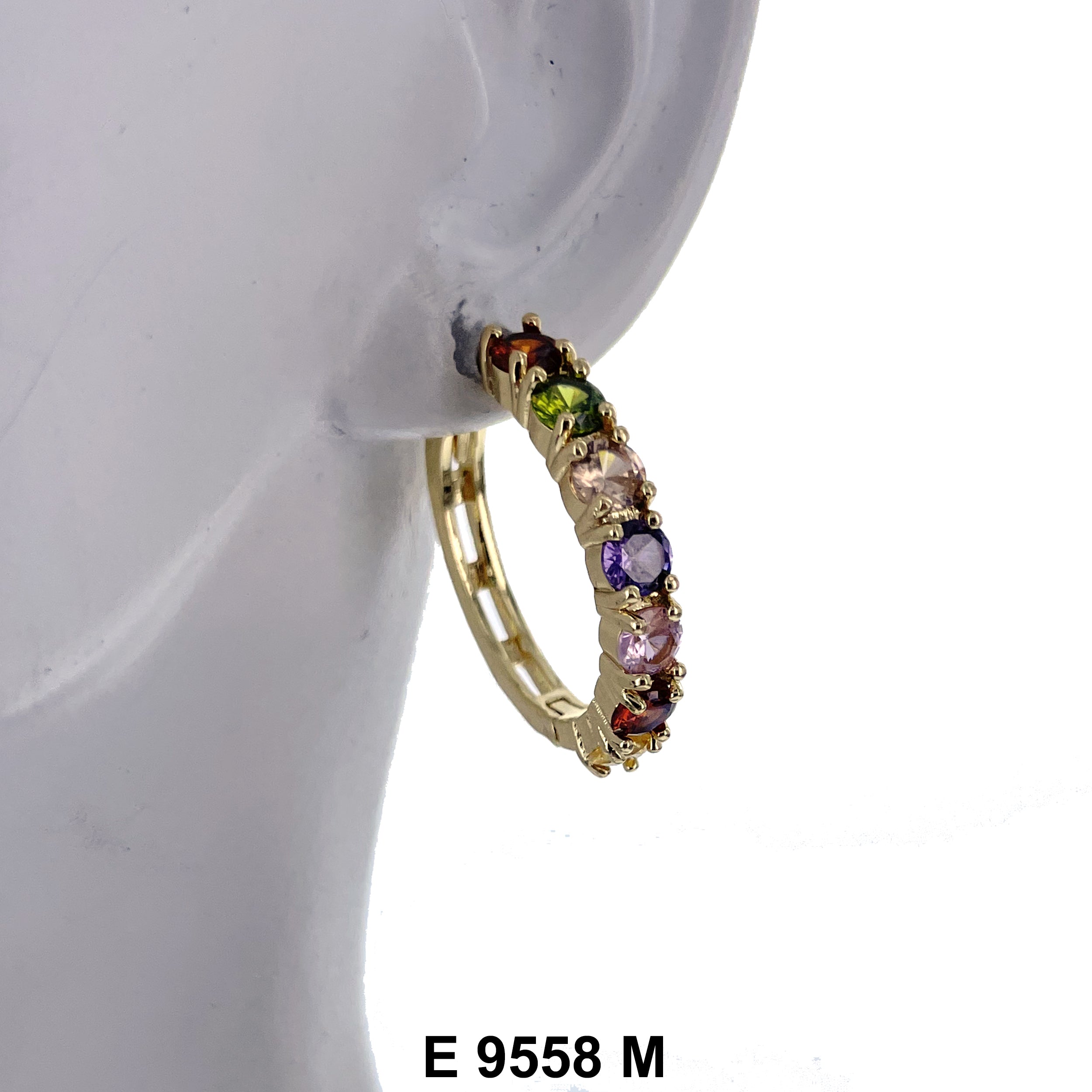 CZ Hoop Earrings E 9558 M