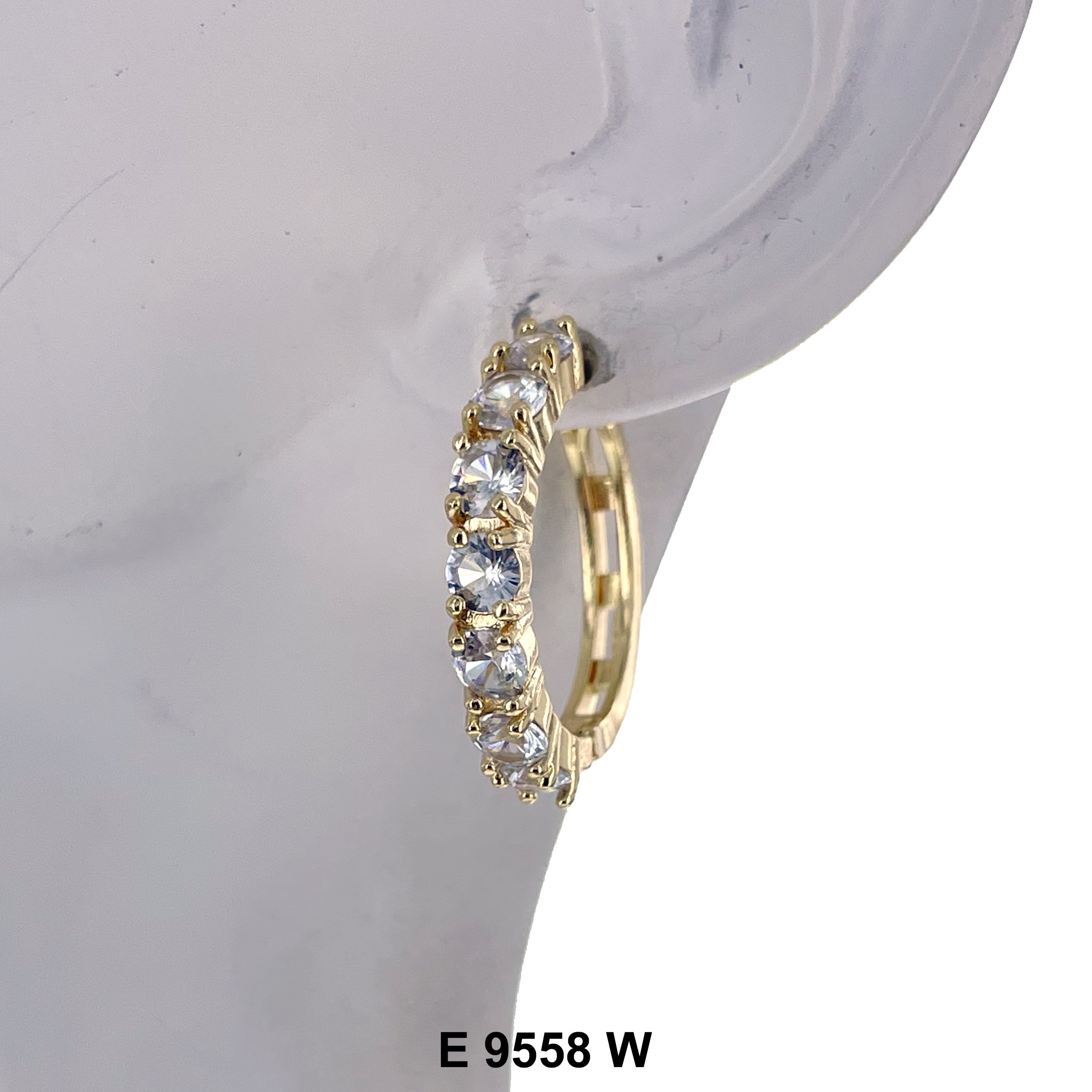 CZ Hoop Earrings E 9558 W