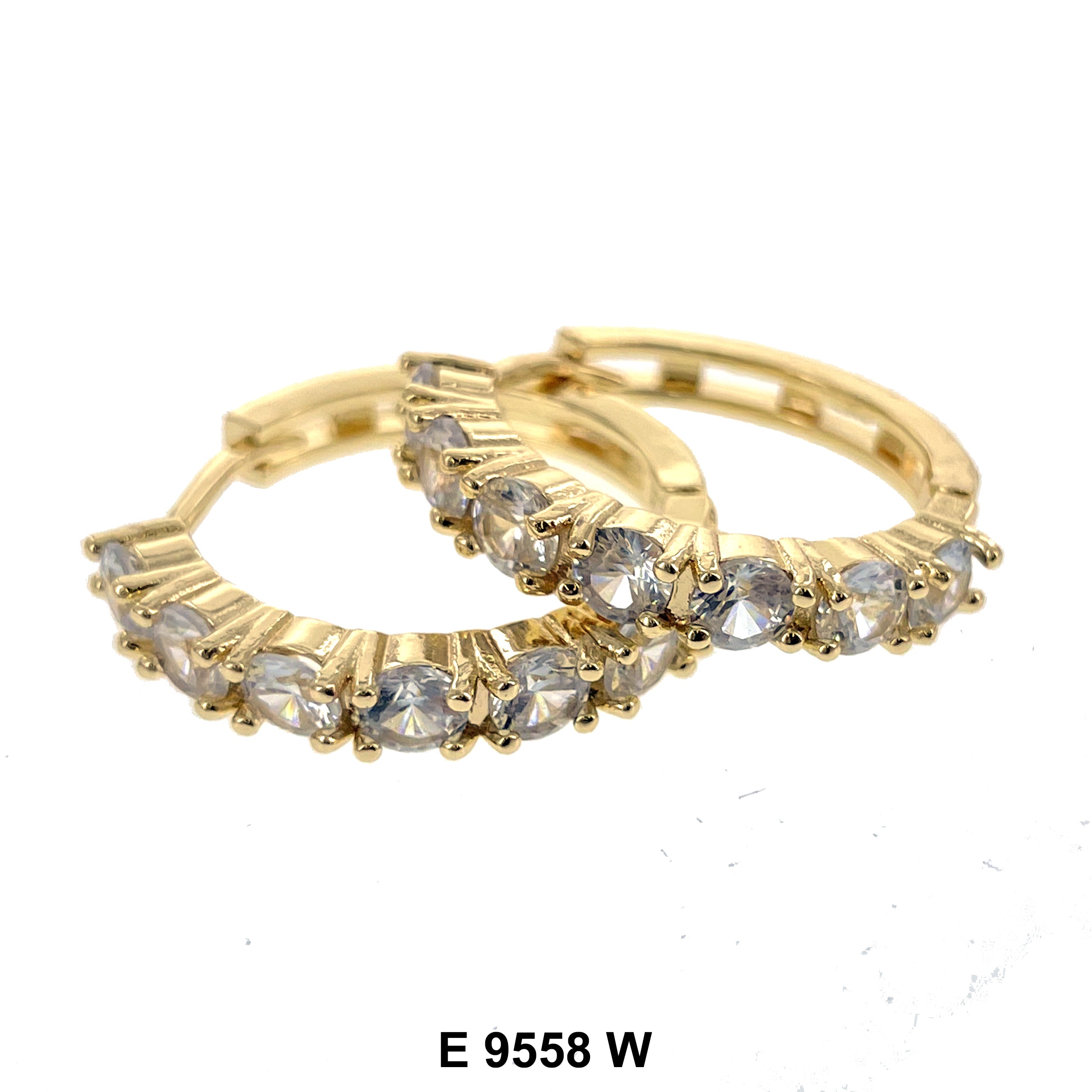 CZ Hoop Earrings E 9558 W