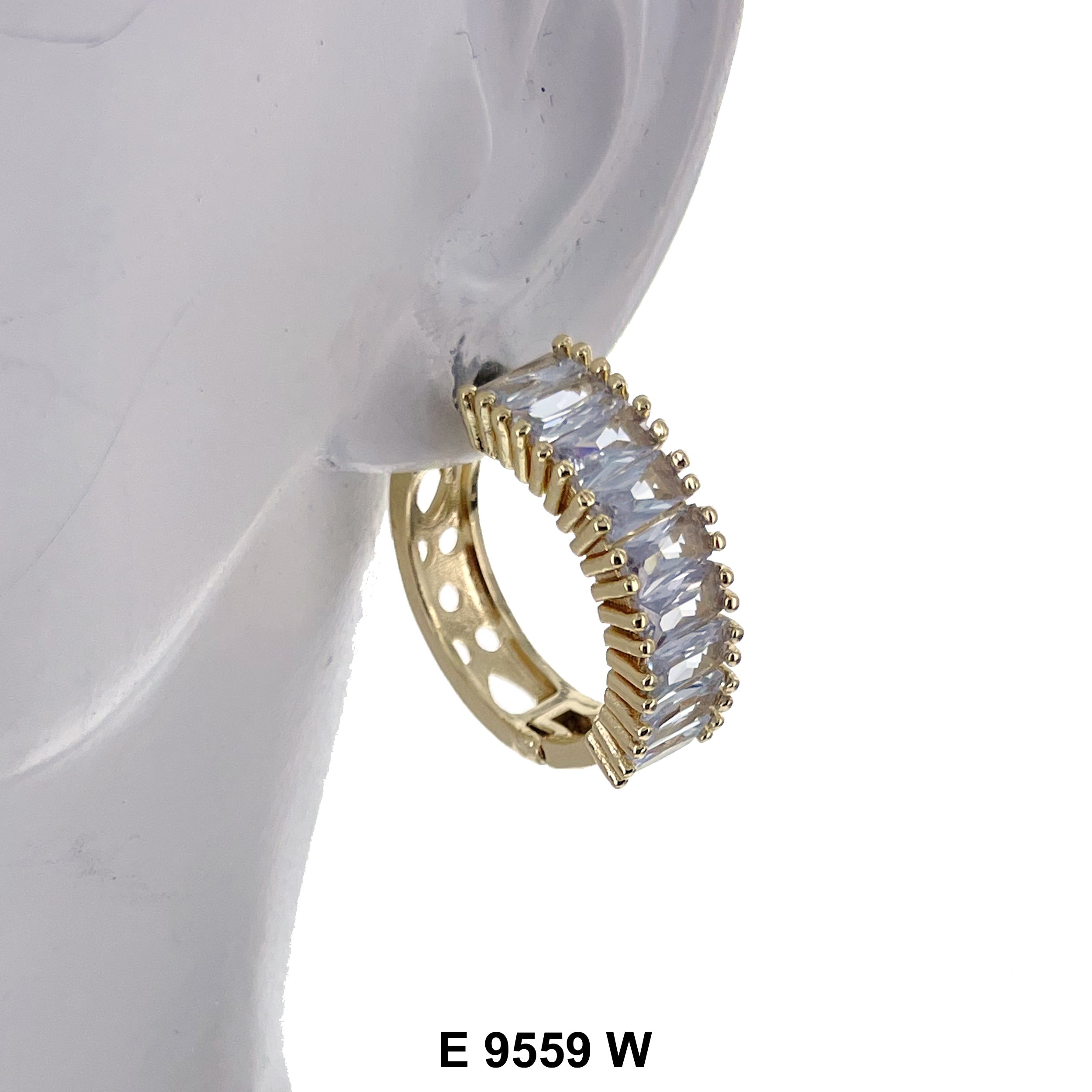 CZ Hoop Earrings E 9559 W