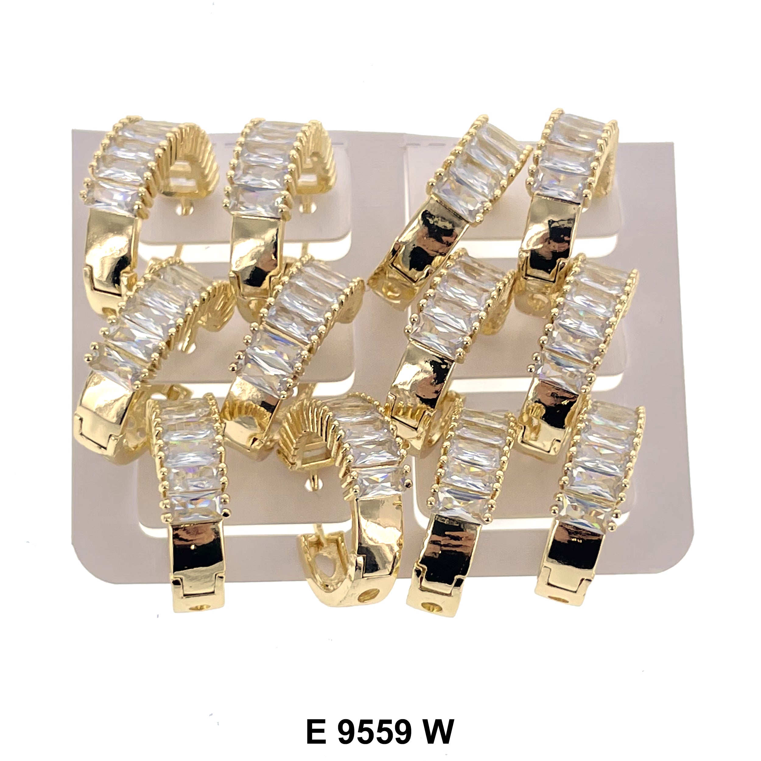 CZ Hoop Earrings E 9559 W