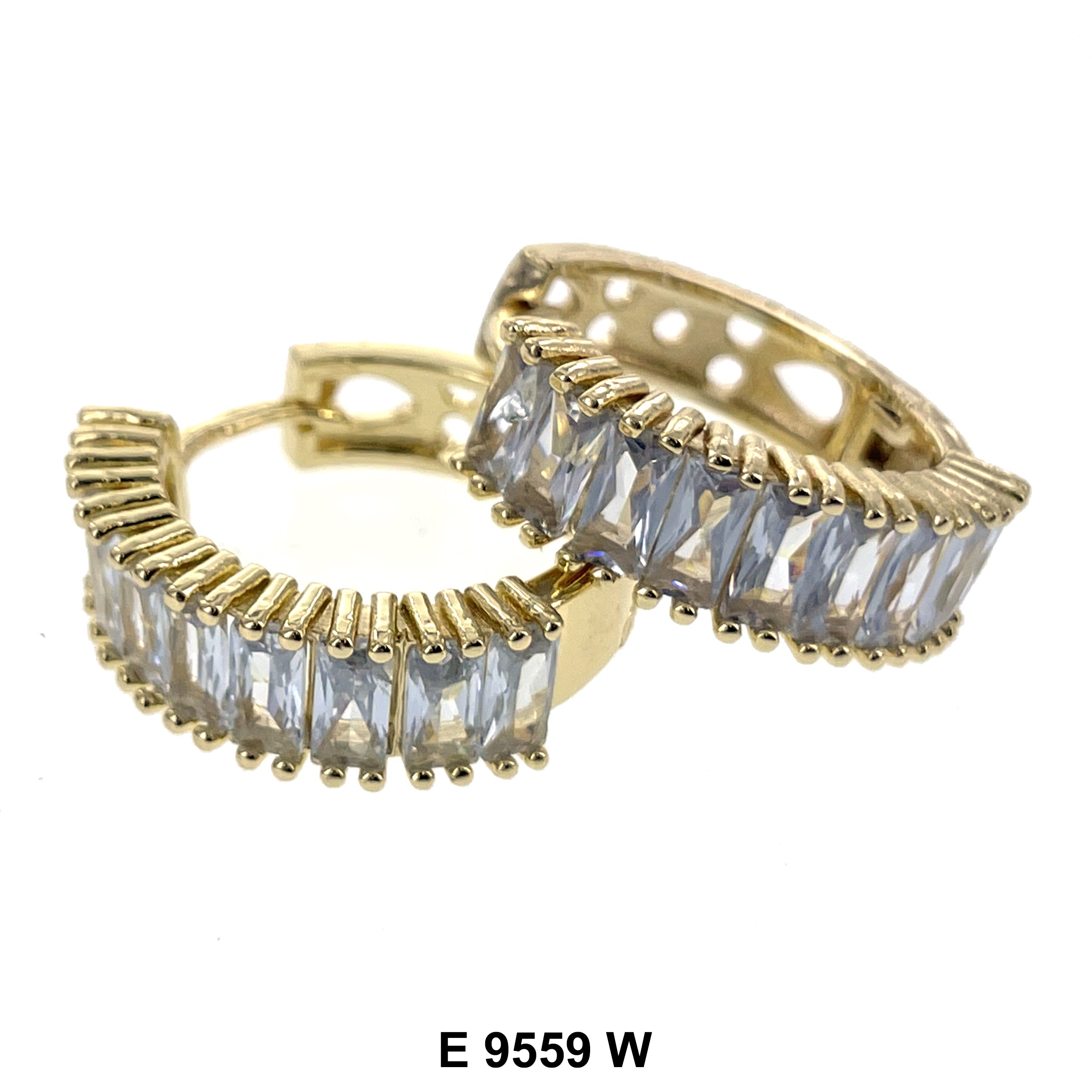 CZ Hoop Earrings E 9559 W