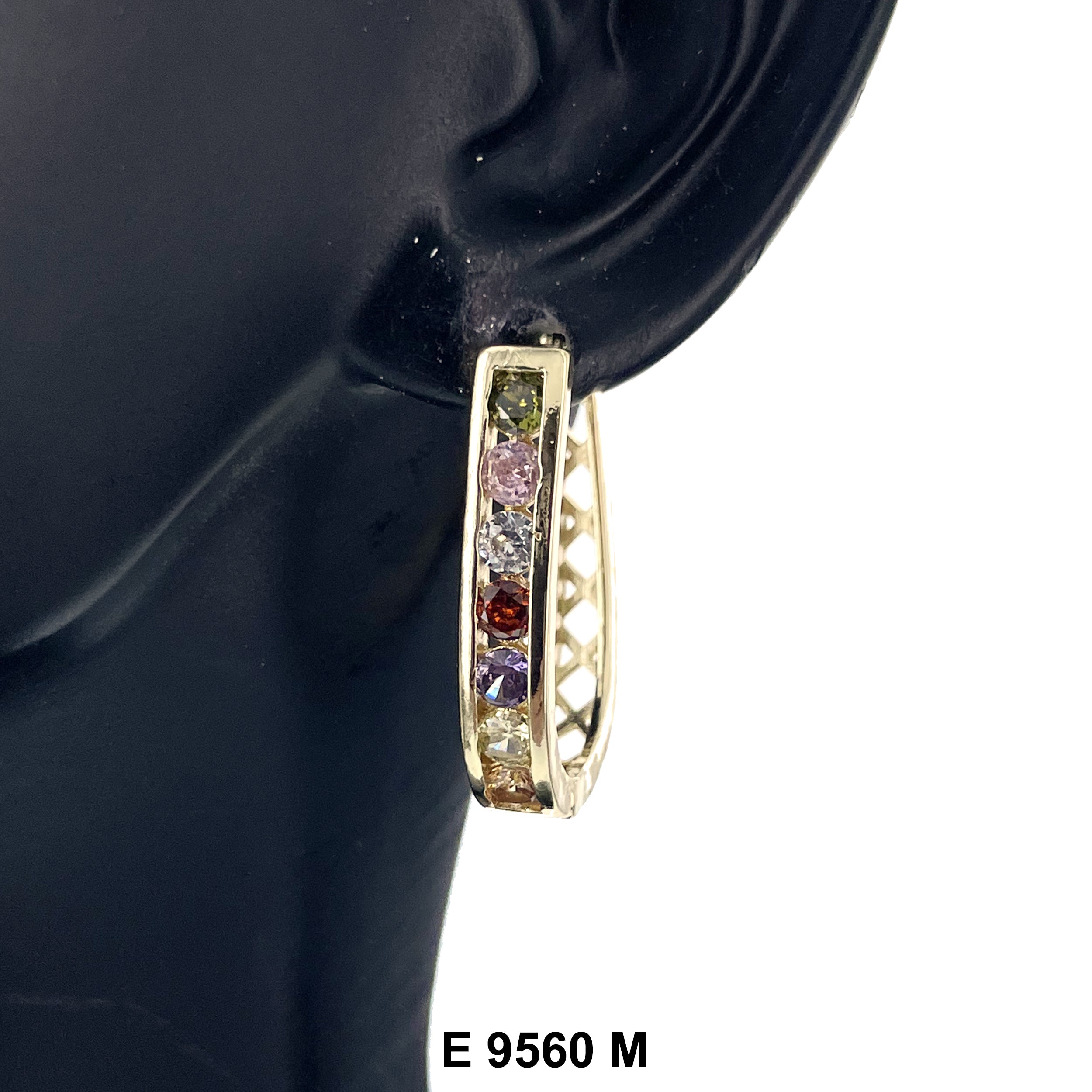 CZ Hoop Earrings E 9560 M