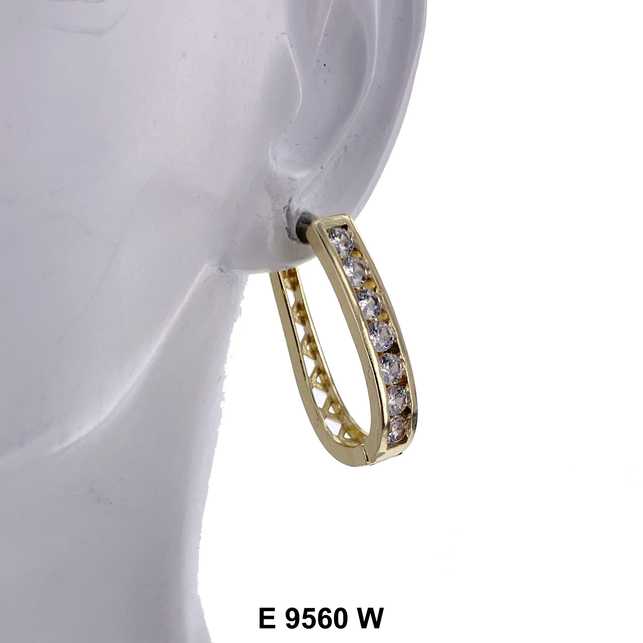 CZ Hoop Earrings E 9560 W