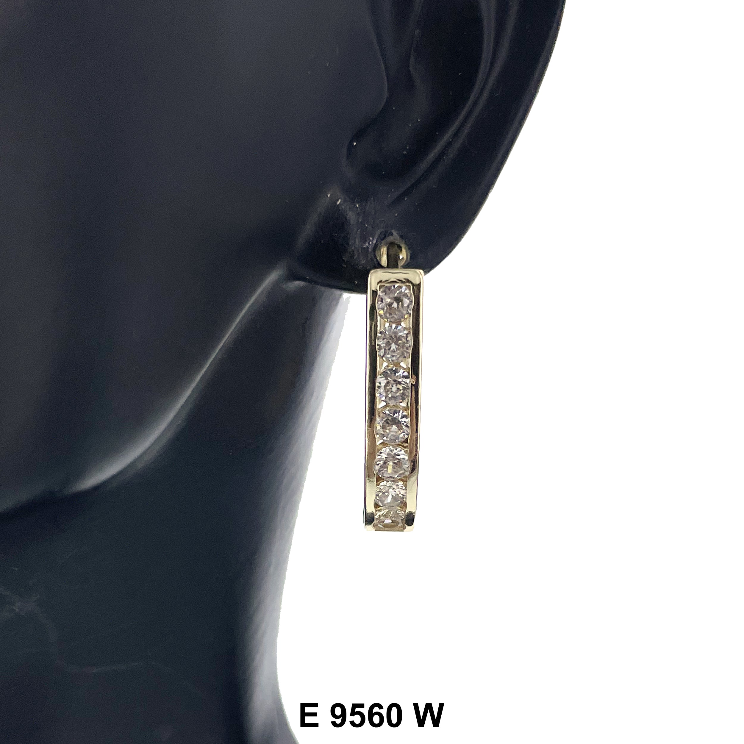 CZ Hoop Earrings E 9560 W