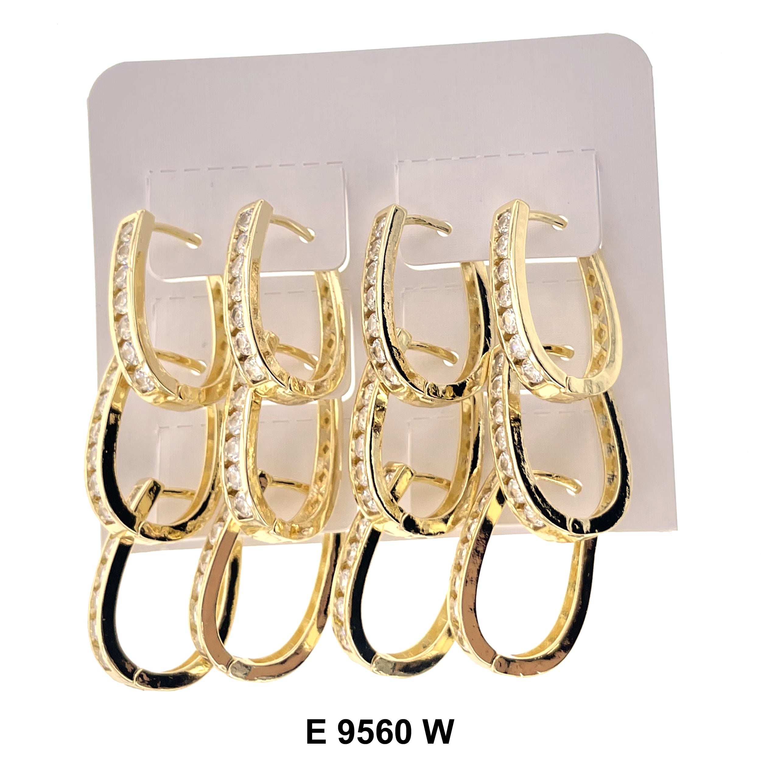 CZ Hoop Earrings E 9560 W