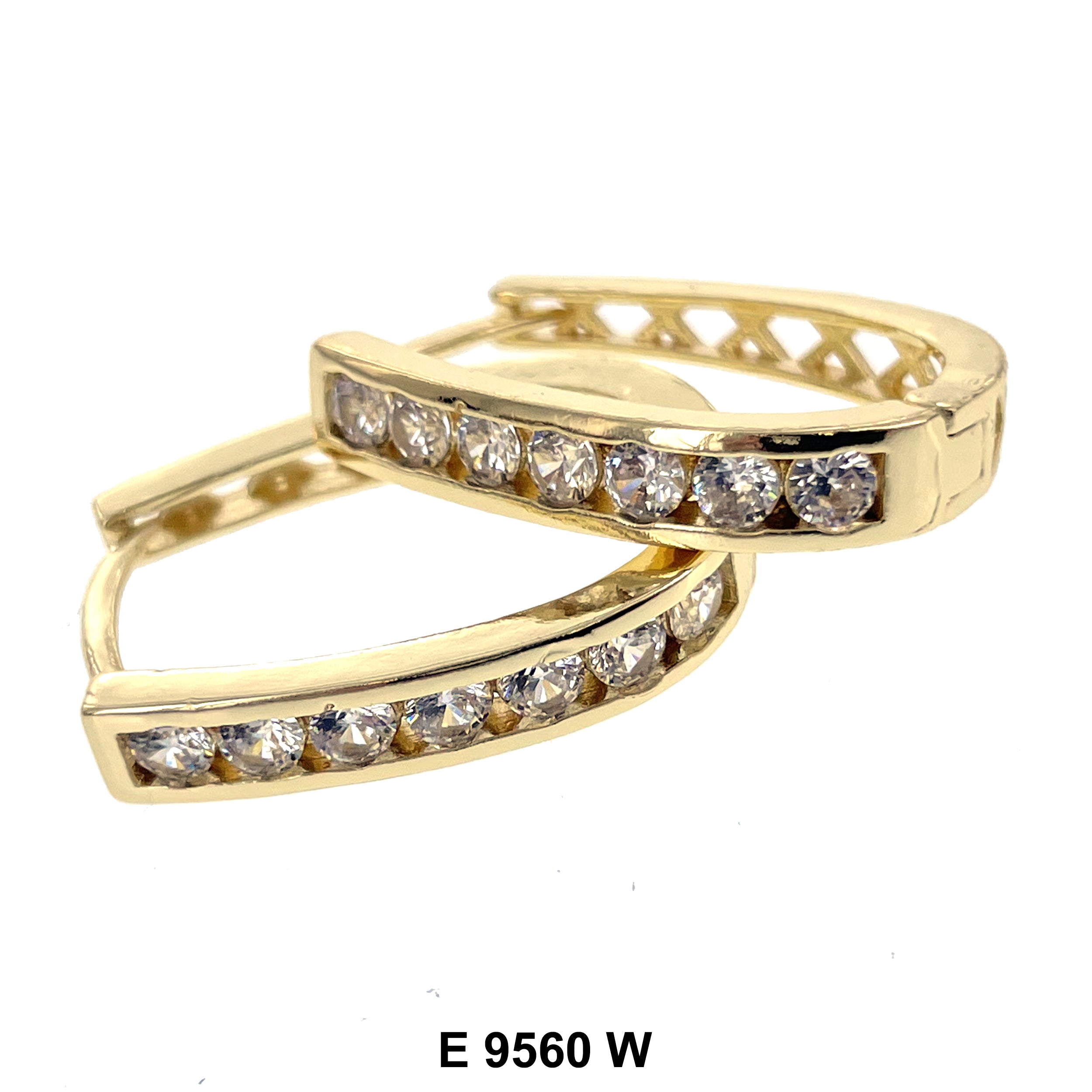 CZ Hoop Earrings E 9560 W