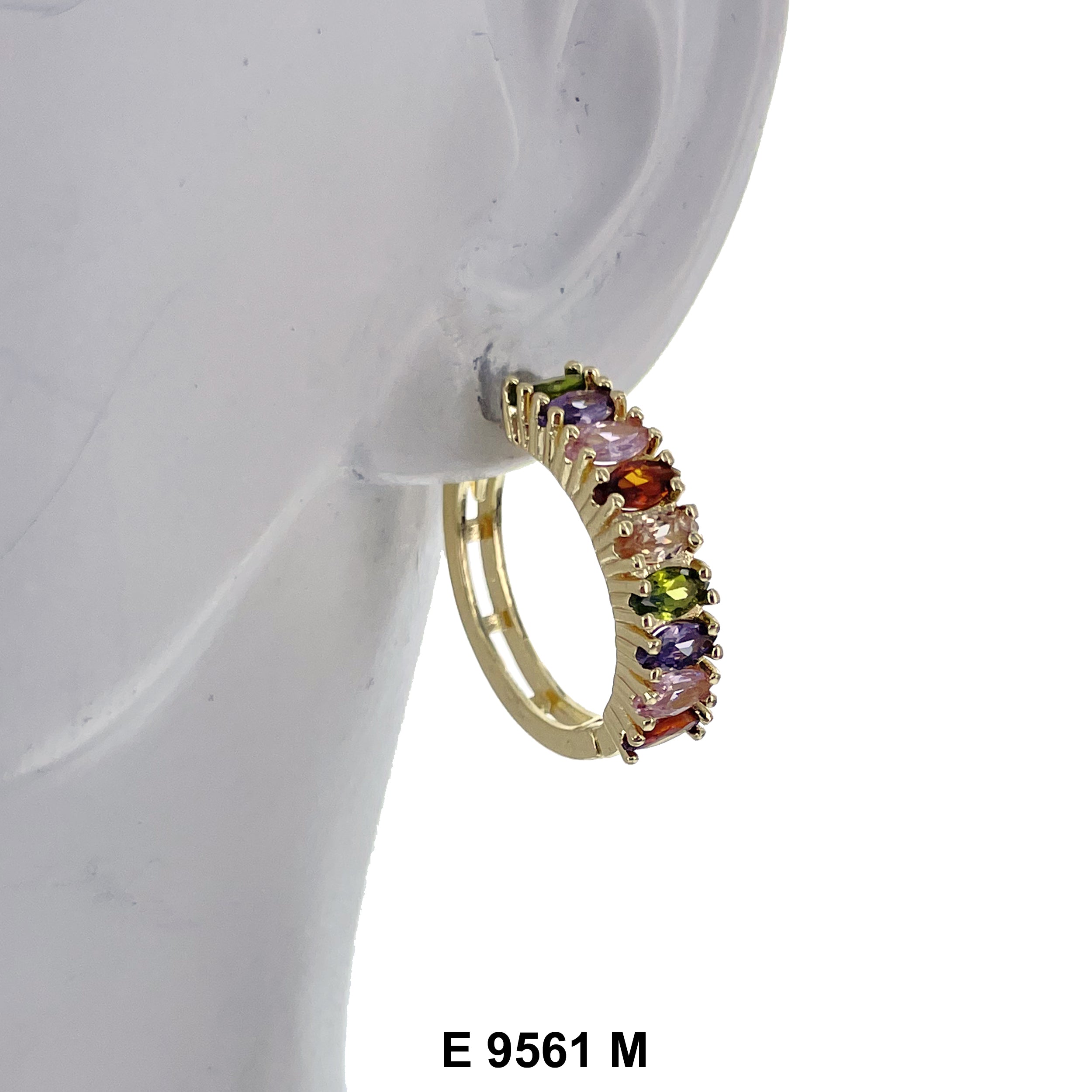 CZ Hoop Earrings E 9561 M