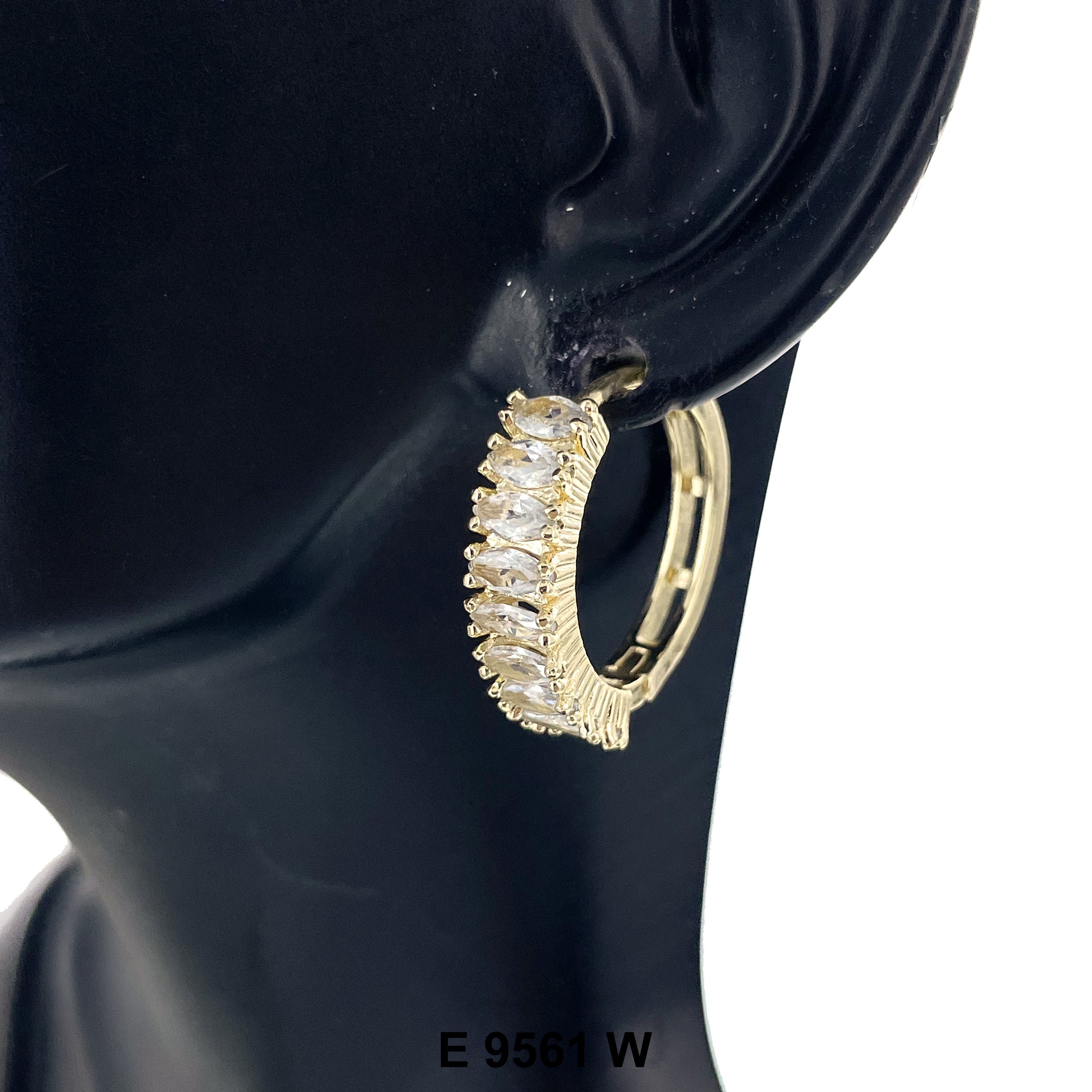 CZ Hoop Earrings E 9561 W