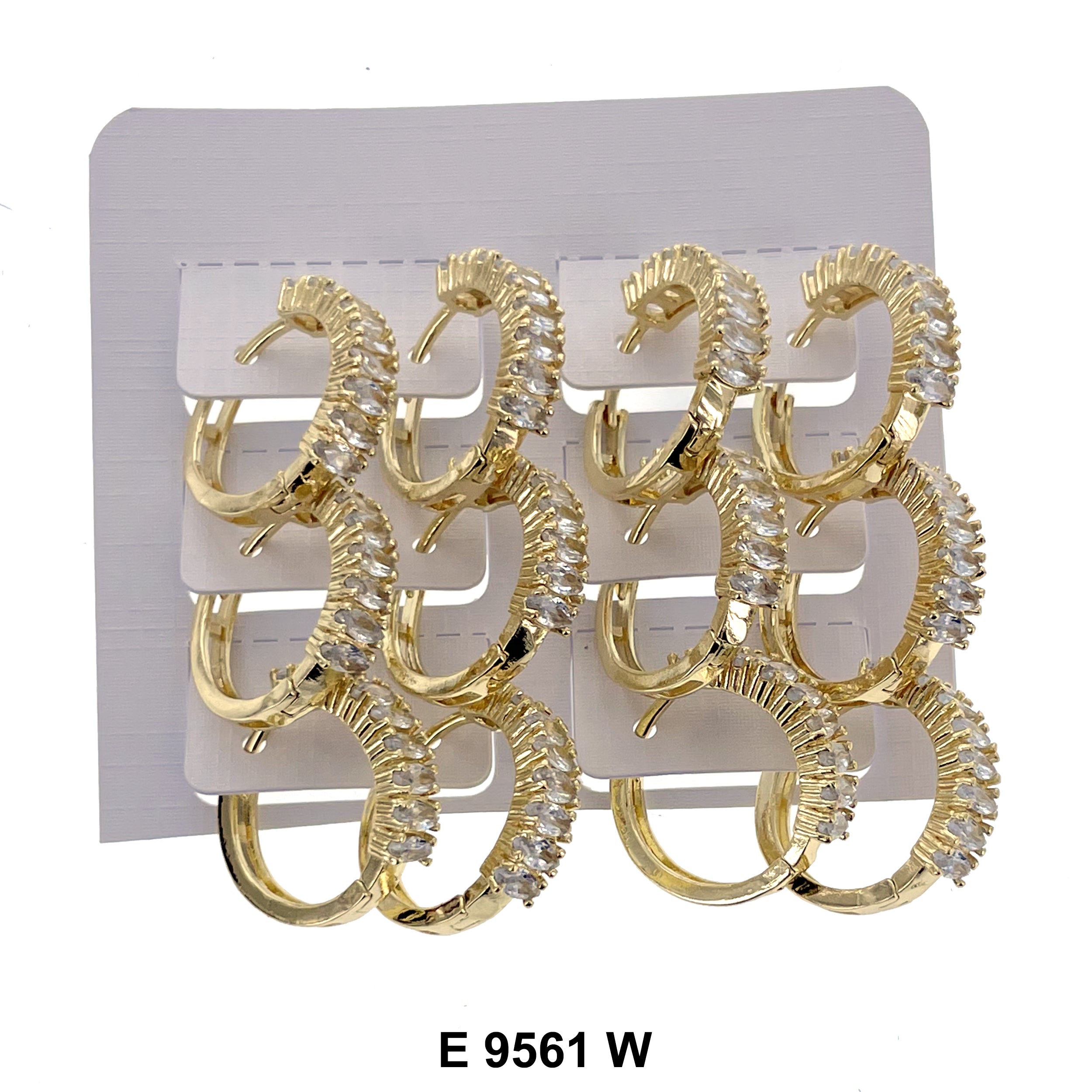 CZ Hoop Earrings E 9561 W