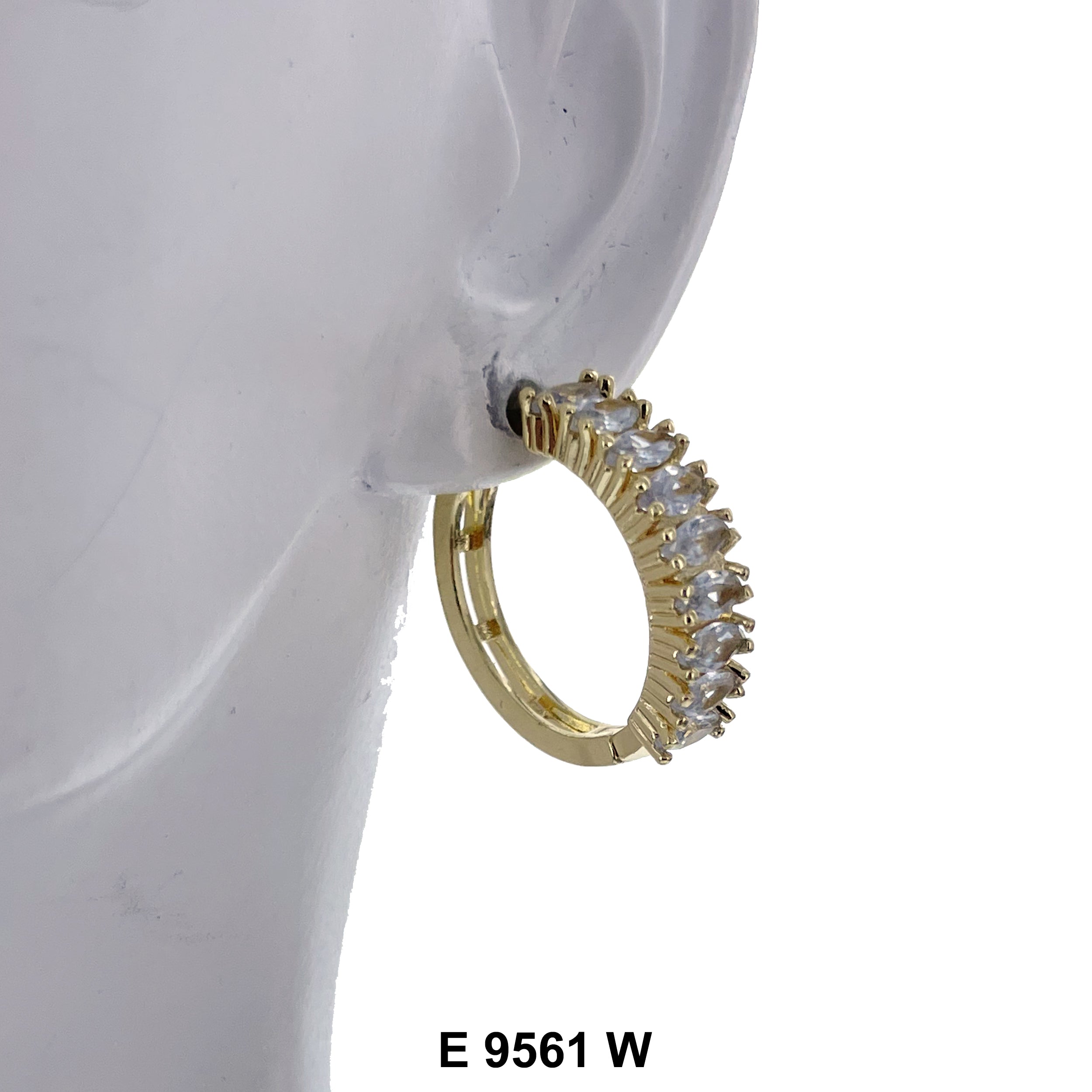 CZ Hoop Earrings E 9561 W