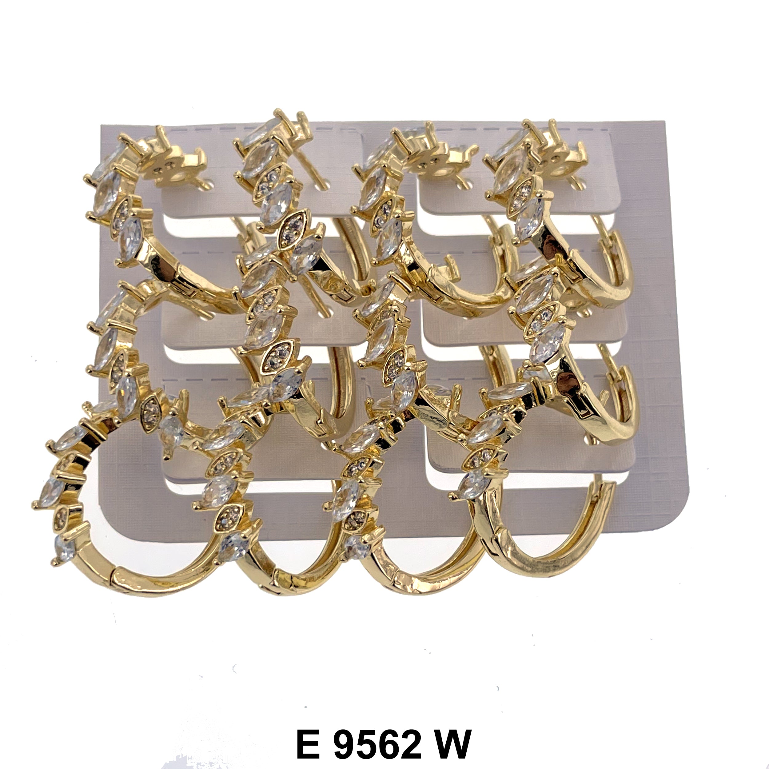 CZ Hoop Earrings E 9562 W