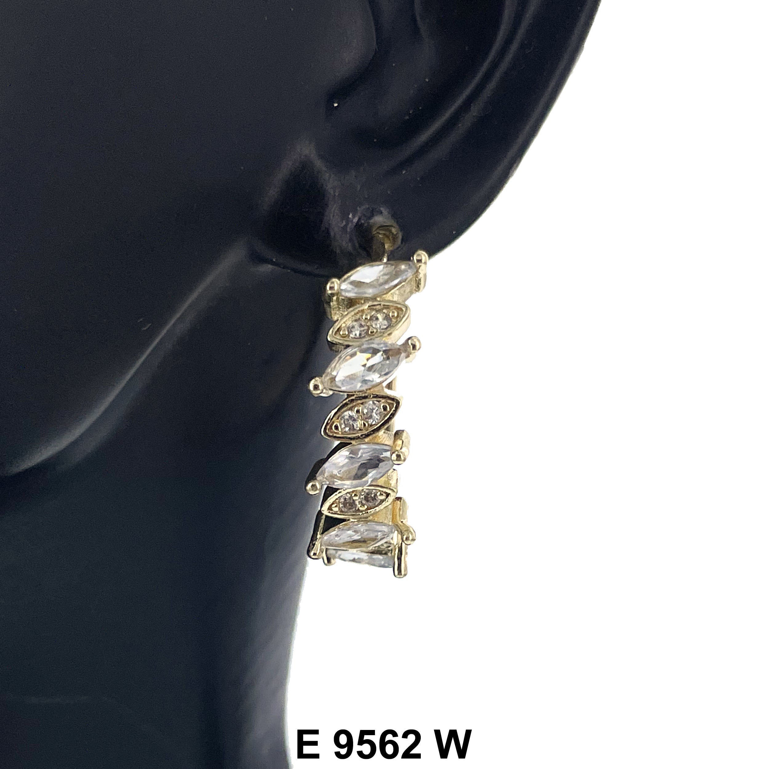 CZ Hoop Earrings E 9562 W