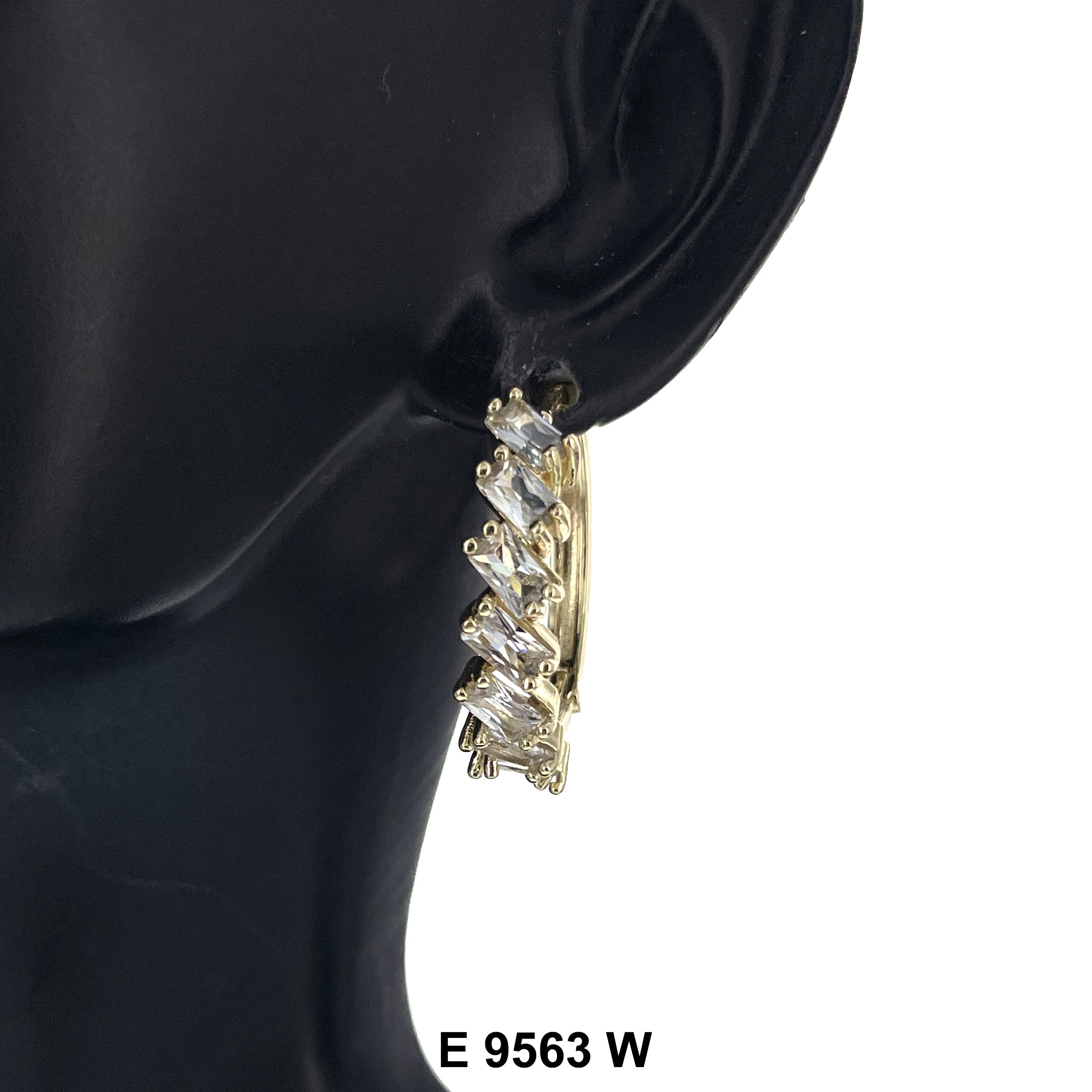 CZ Hoop Earrings E 9563 W