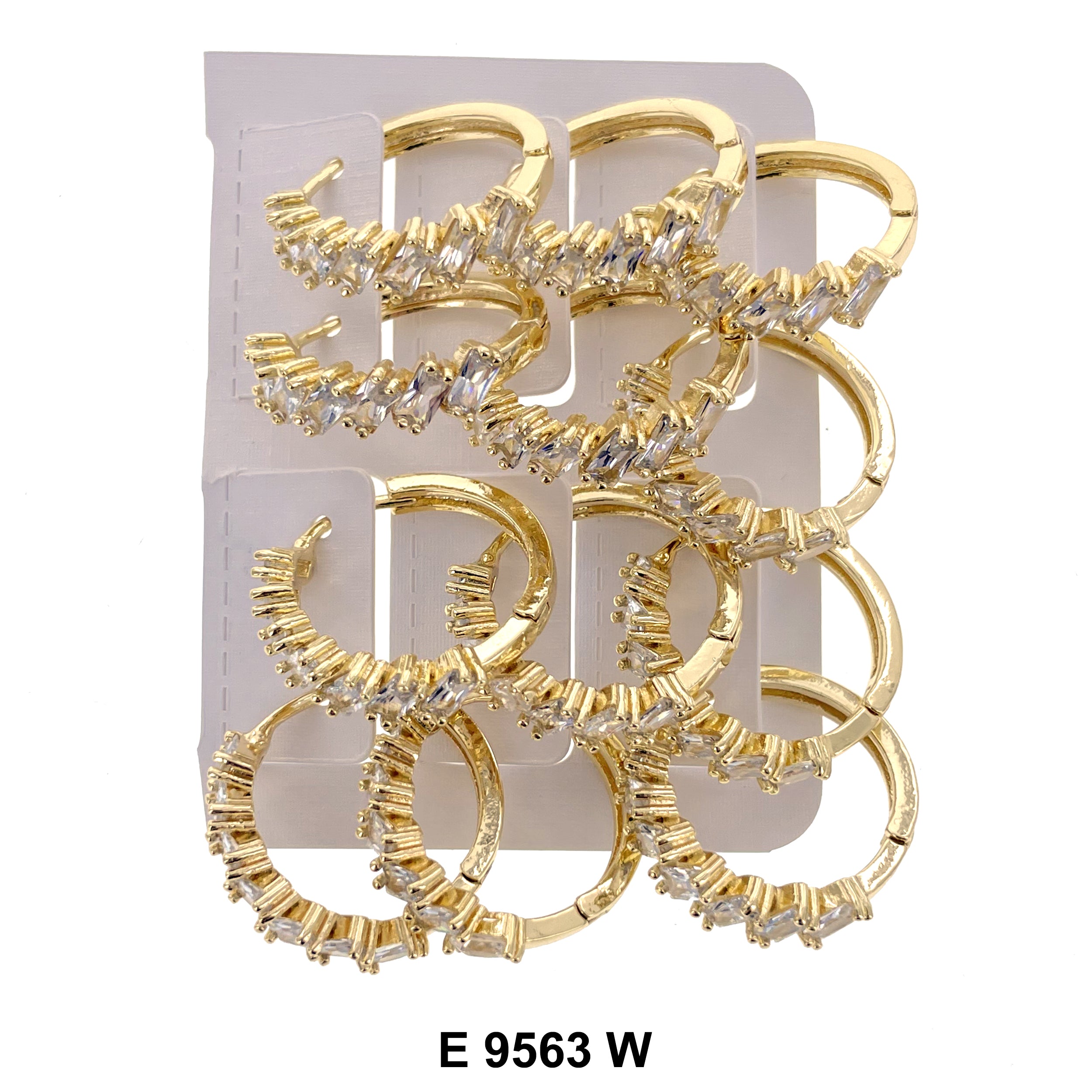 CZ Hoop Earrings E 9563 W