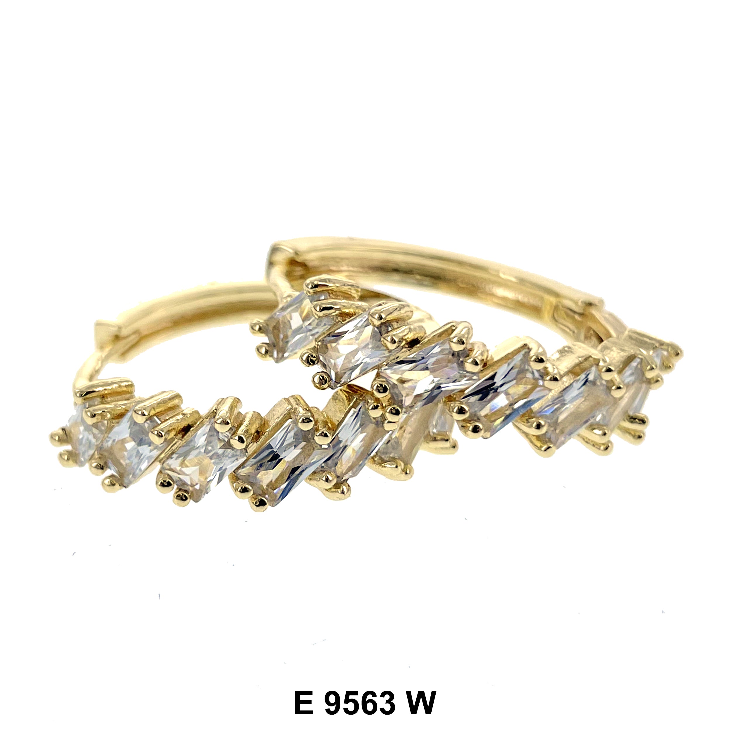 CZ Hoop Earrings E 9563 W