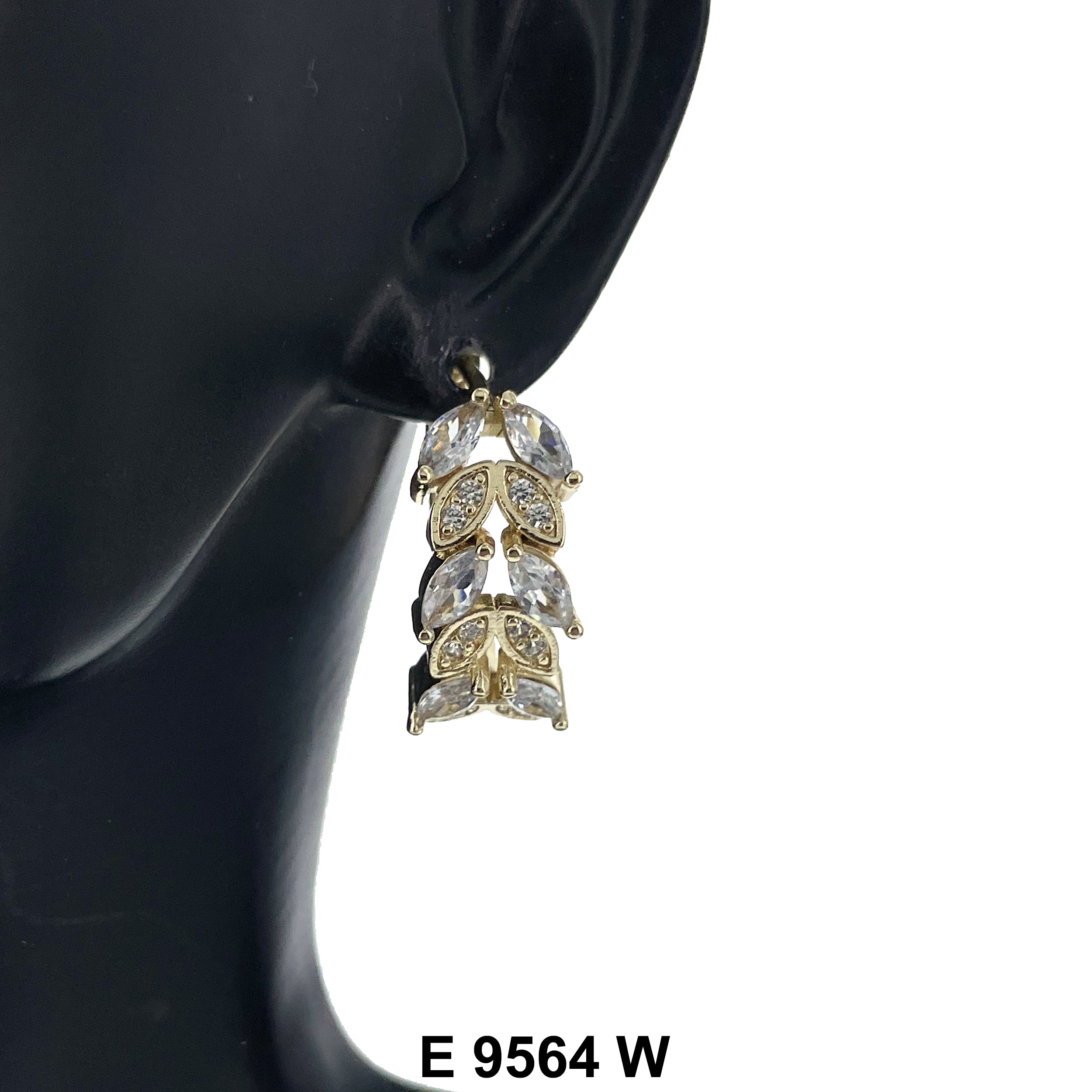 CZ Hoop Earrings E 9564 W