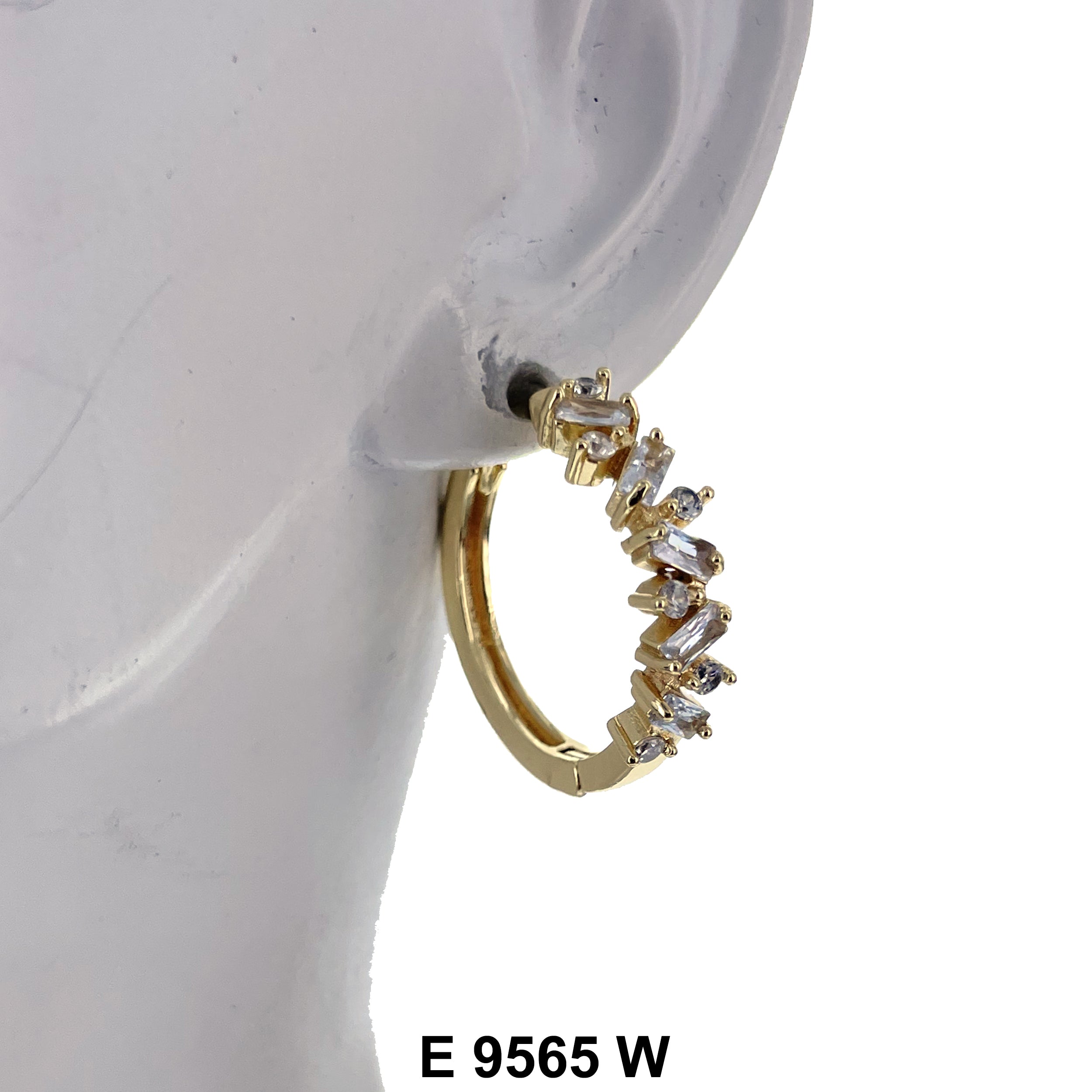 CZ Hoop Earrings E 9565 W