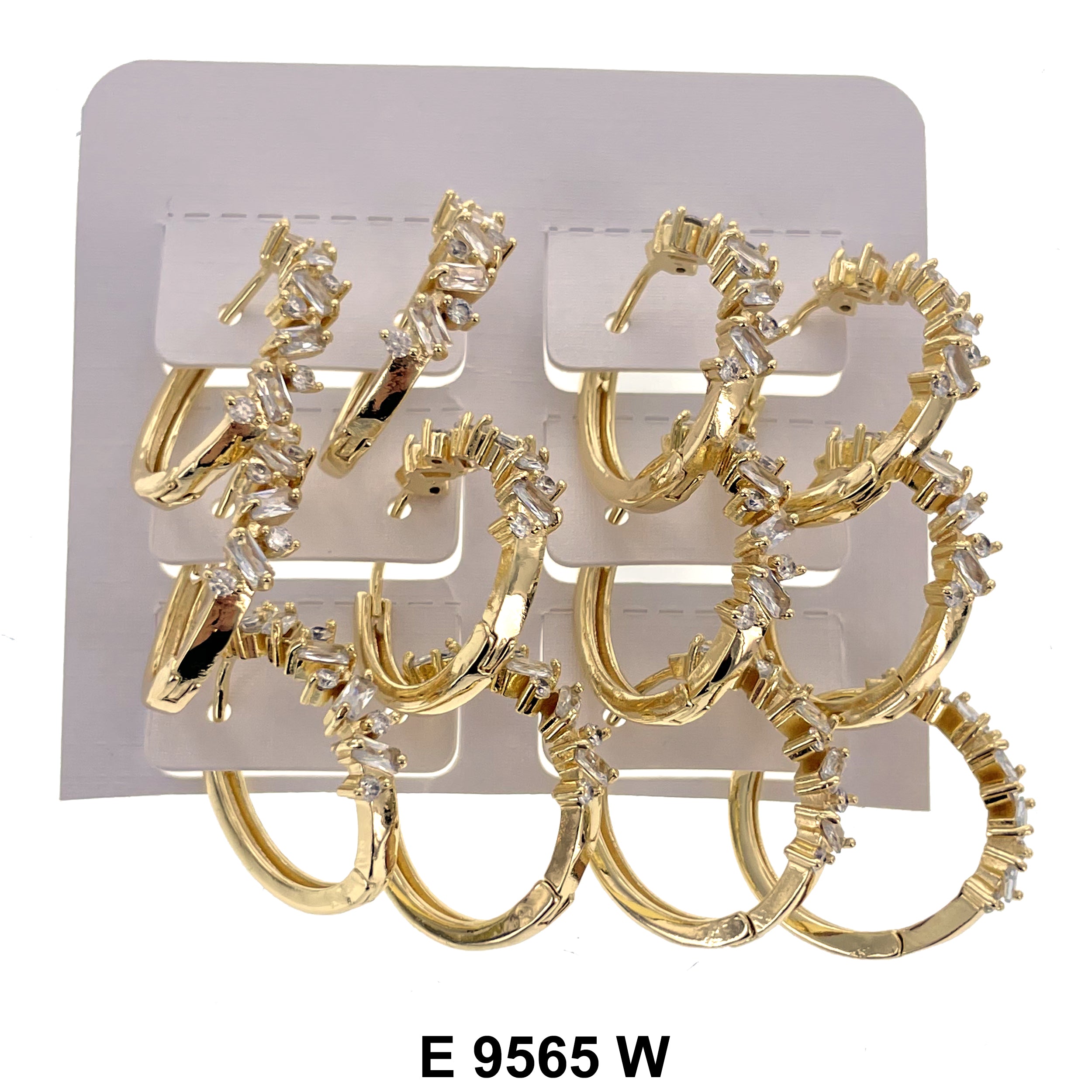 CZ Hoop Earrings E 9565 W