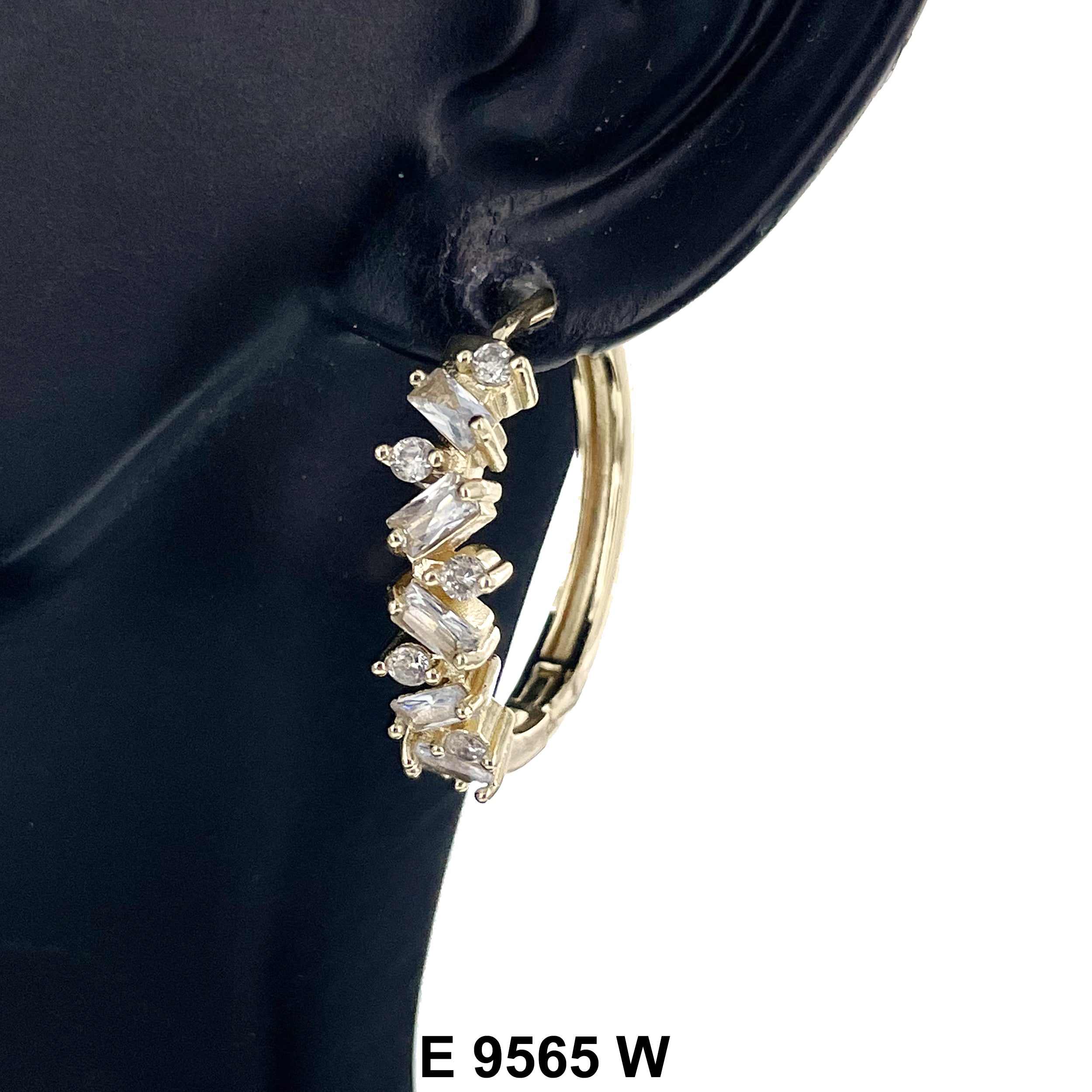 CZ Hoop Earrings E 9565 W