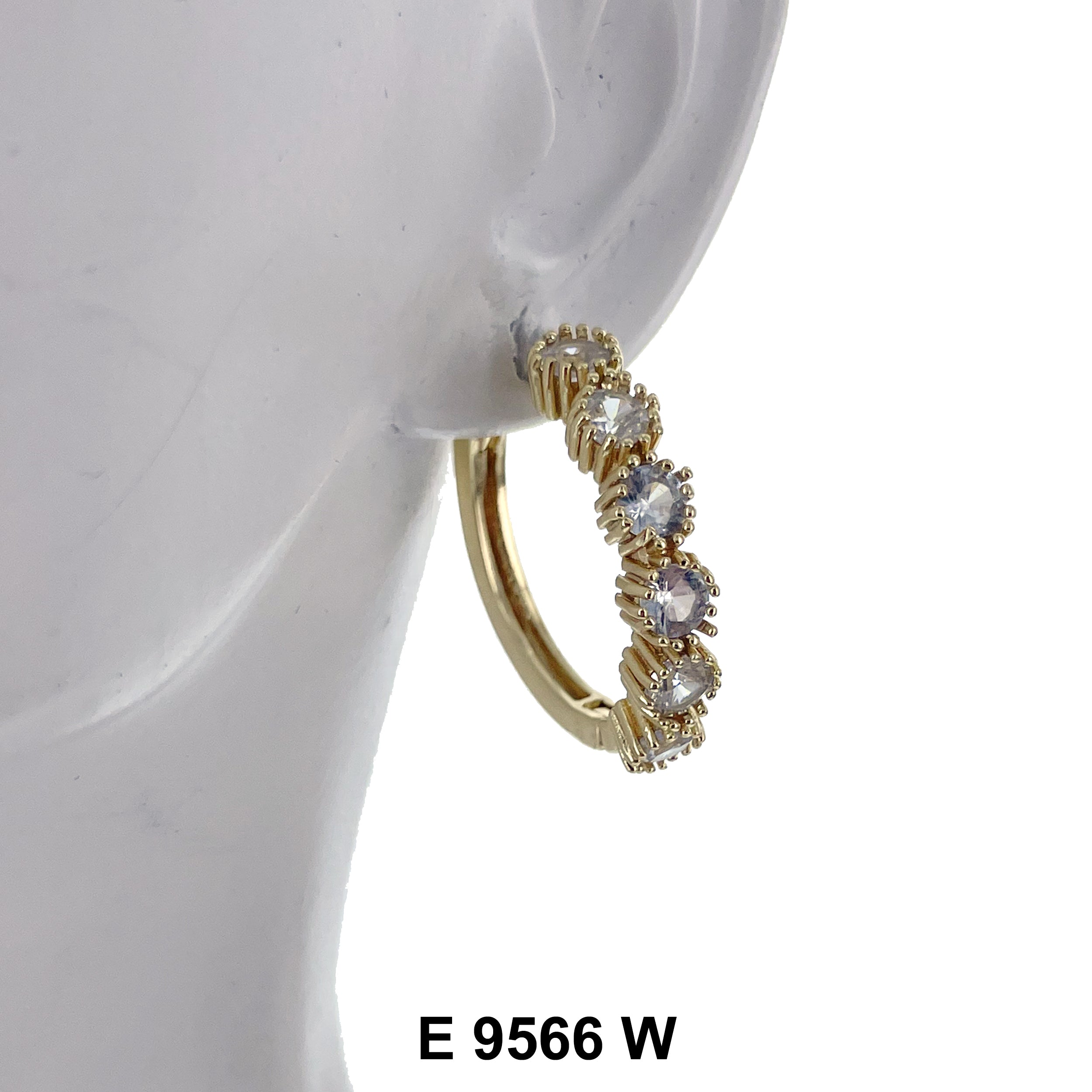 CZ Hoop Earrings E 9566 W