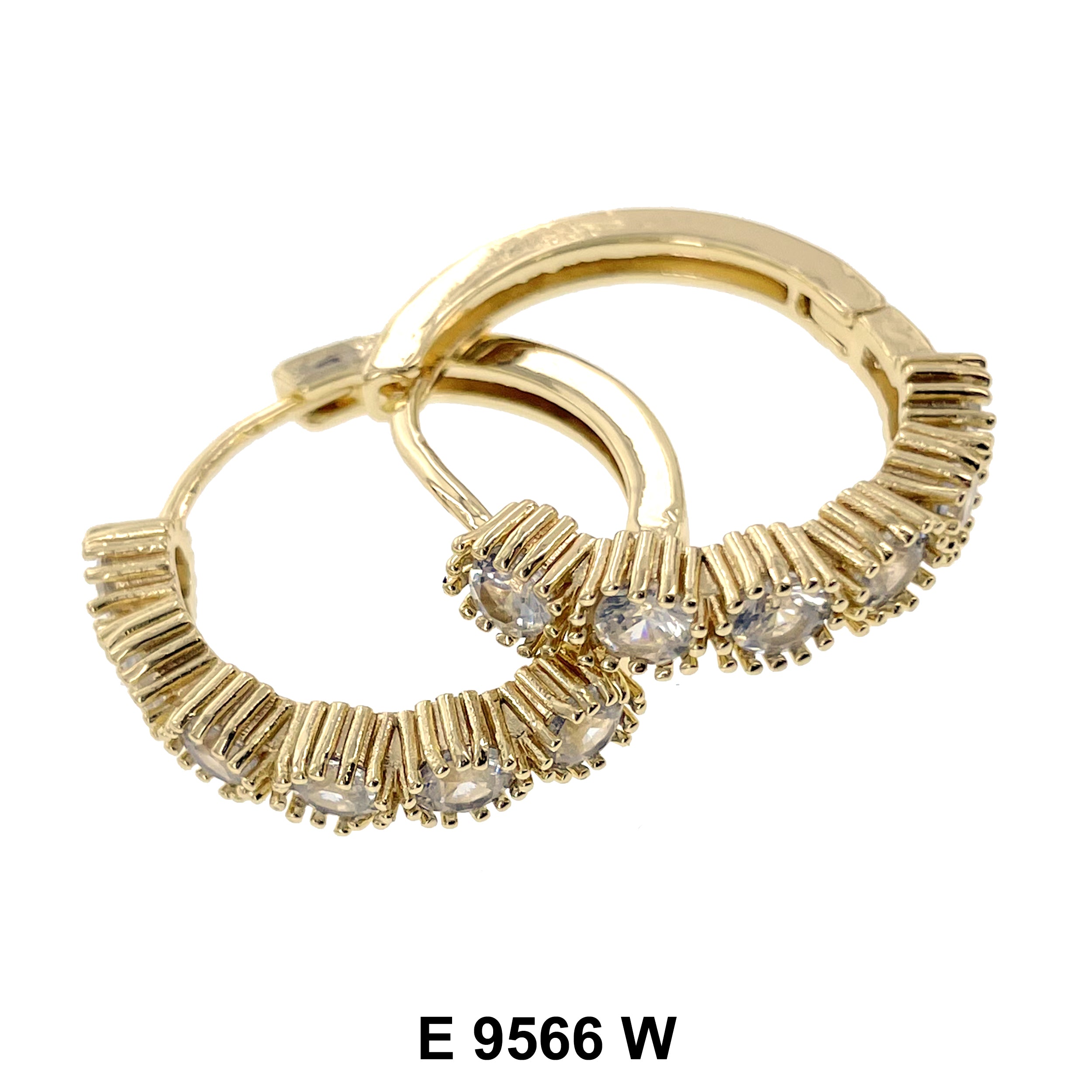 CZ Hoop Earrings E 9566 W