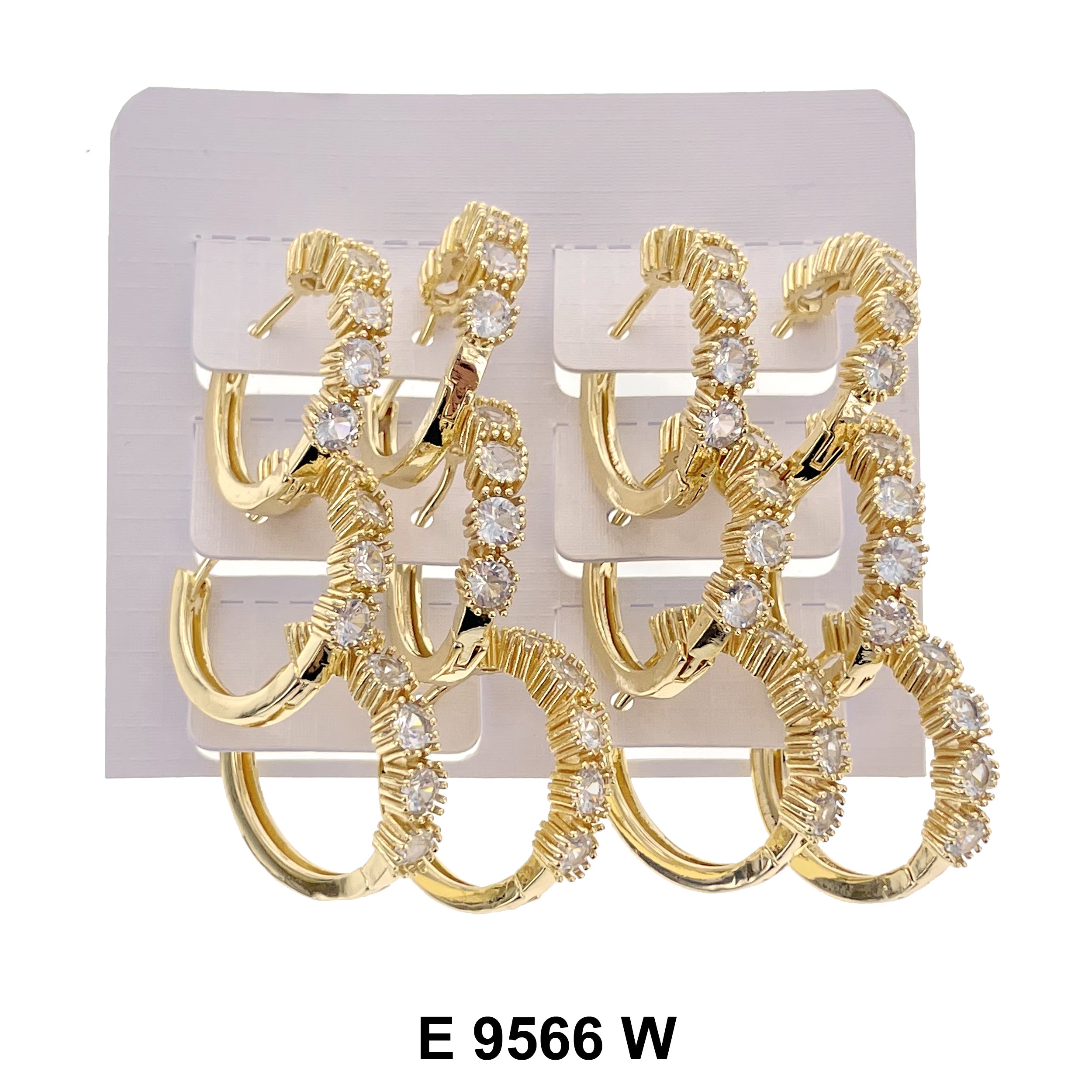 CZ Hoop Earrings E 9566 W